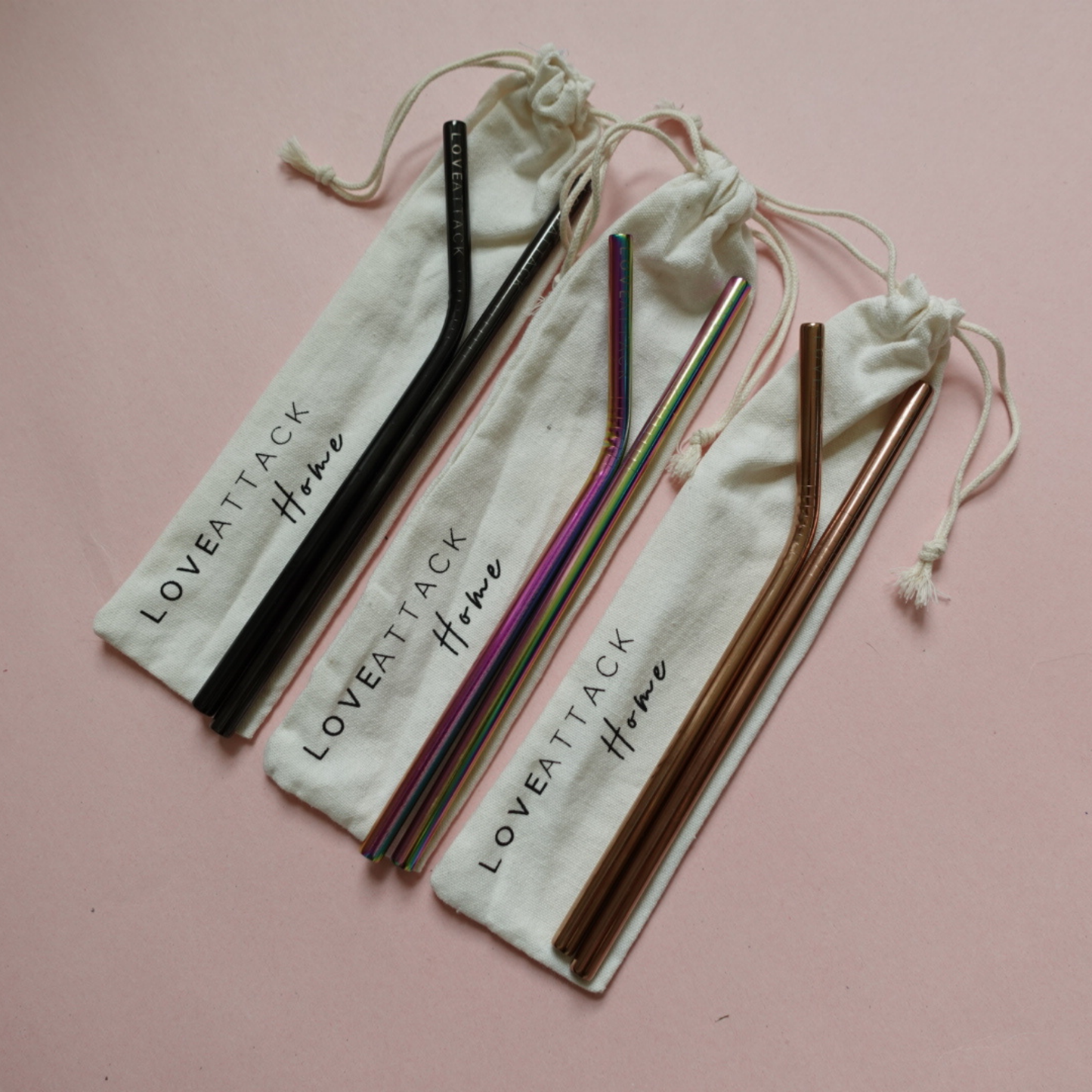 2pk Reusable Stainless Steel Drinking Straws - Bronze