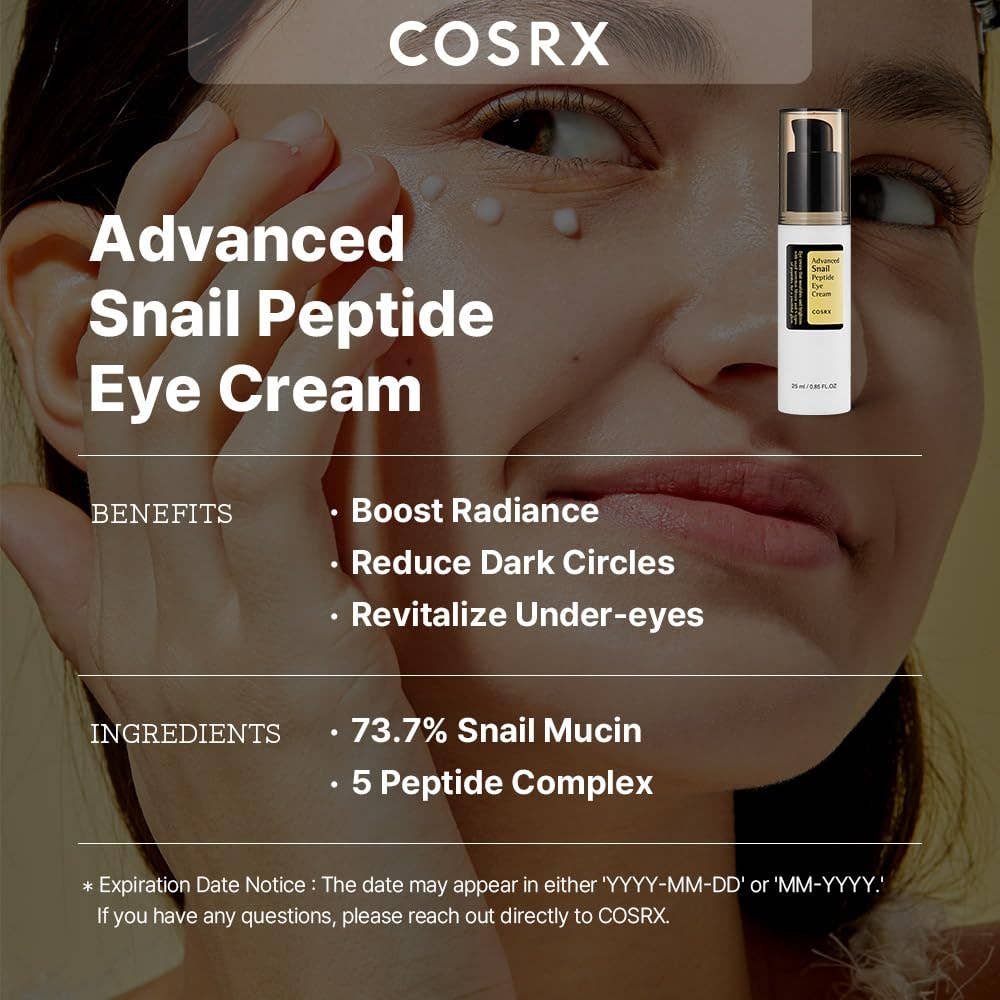 Snail Peptide Eye Cream with 73.7% Snail Mucin and Niacinamide 25ml