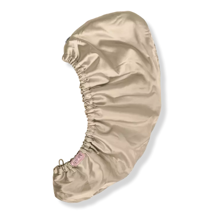 Satin-Wrapped Hair Towel - Champagne