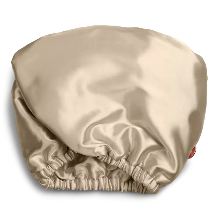 Satin-Wrapped Hair Towel - Champagne