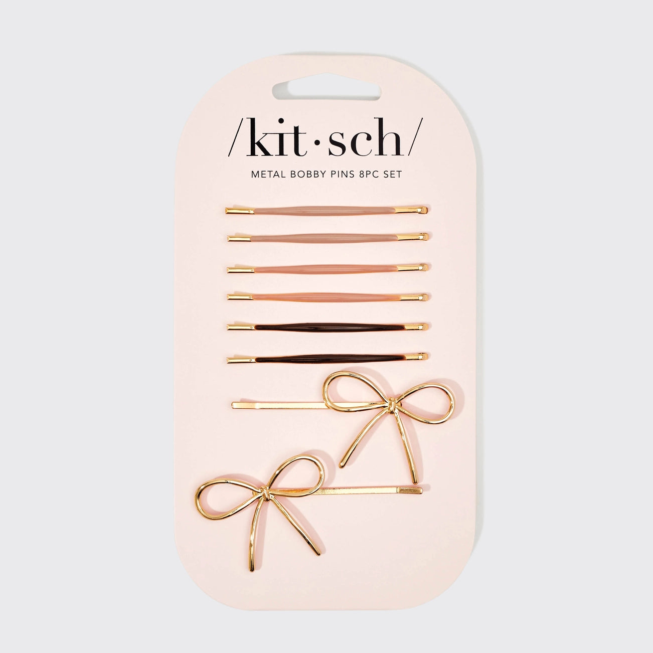 Metal Enamel Bobby Pins and Bow Set