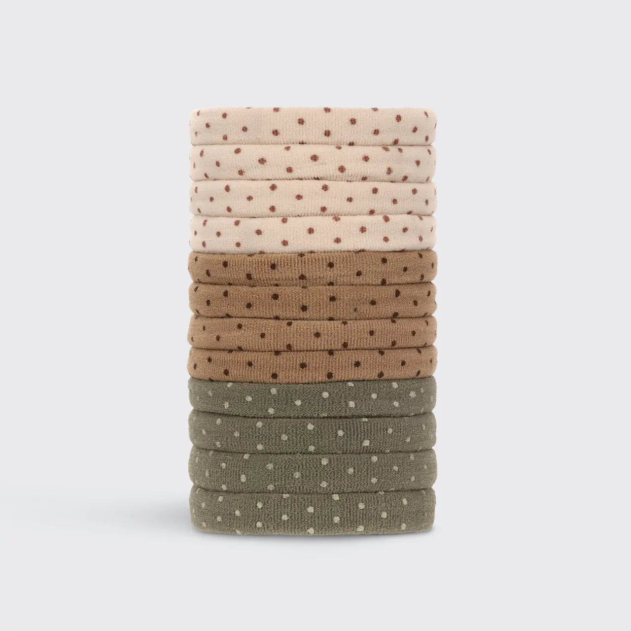 Recycled Nylon Hair Elastics 12pc Set - Polka Dot