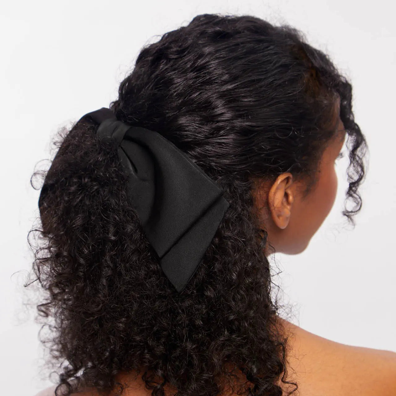 Black Bow Clip Made with Recycled Fabric