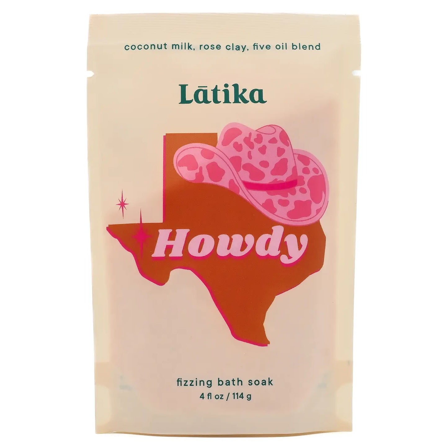 Fizzing Bath Soak with Coconut Milk, Rose Clay and Oil Blend