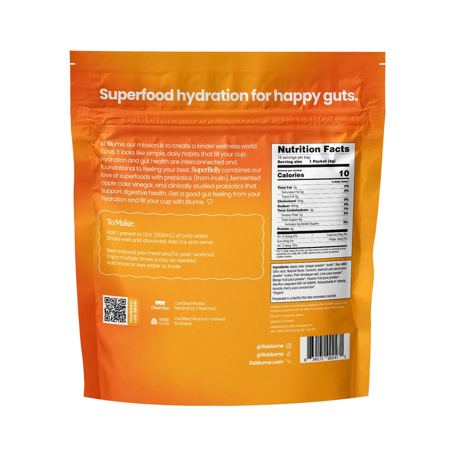 SuperBelly Gut-Building Hydration Powder