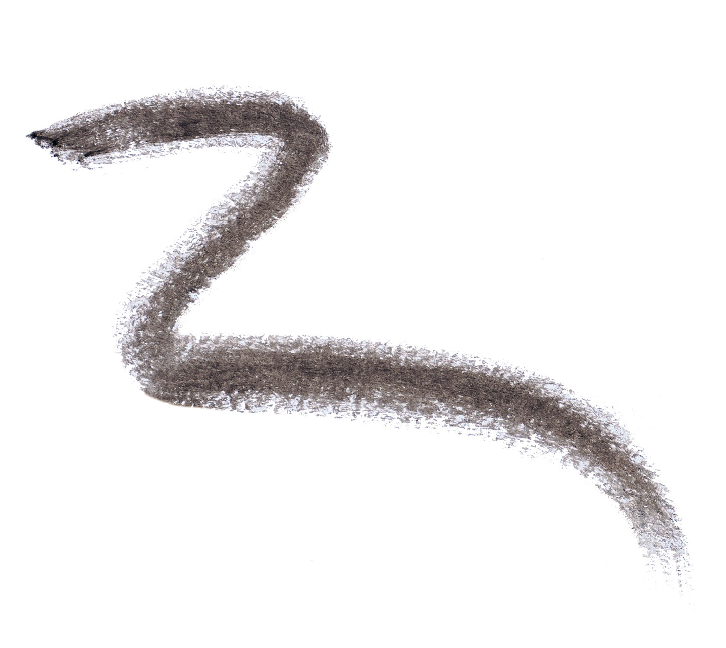 Abstract charcoal stroke symbolizing PureBrow® Brow Powder's smooth, blendable formula for natural, defined brows. Perfect for precision or soft looks.