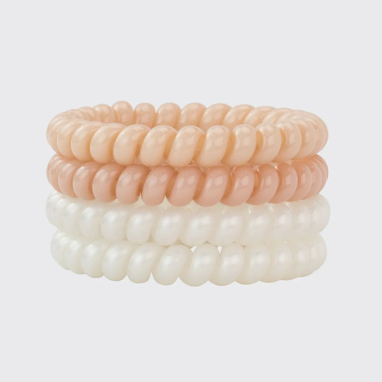 Spiral Hair Ties 4 Pc - Large Nude
