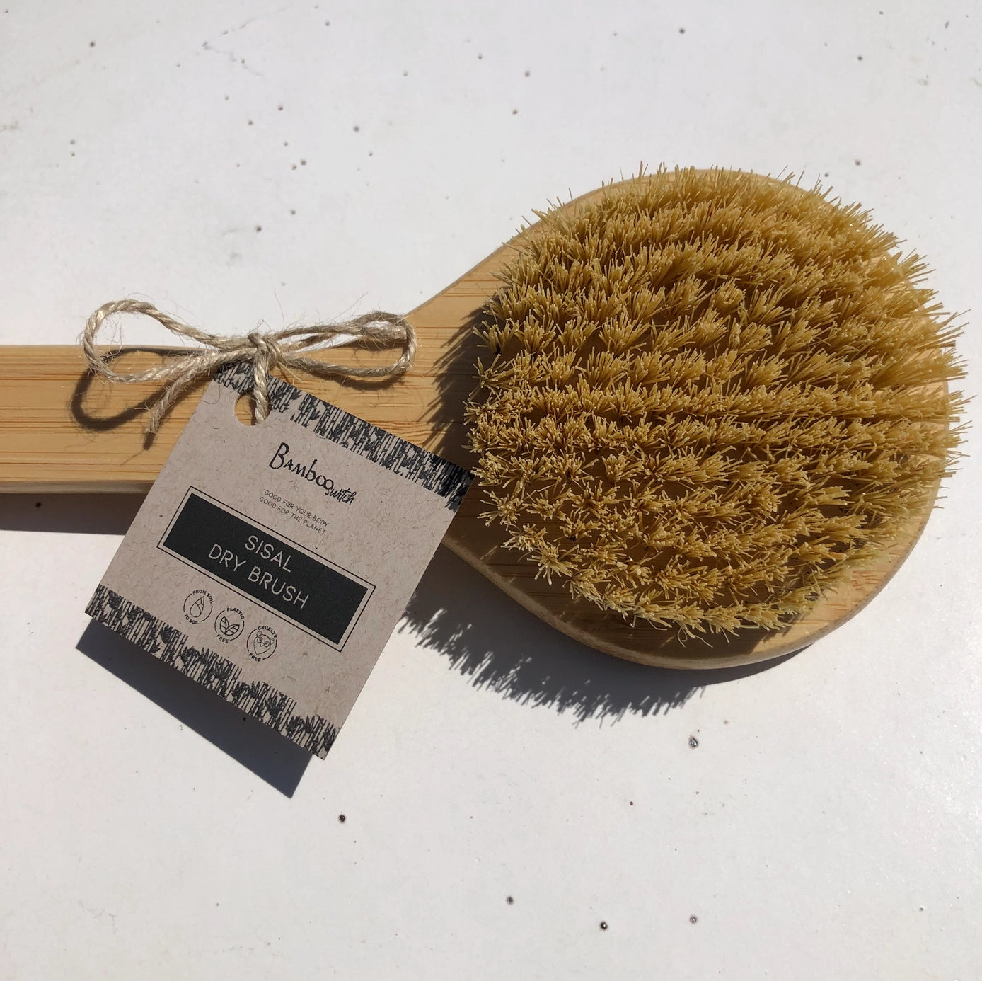 Vegan Long Bamboo Handle Dry Body Brush
