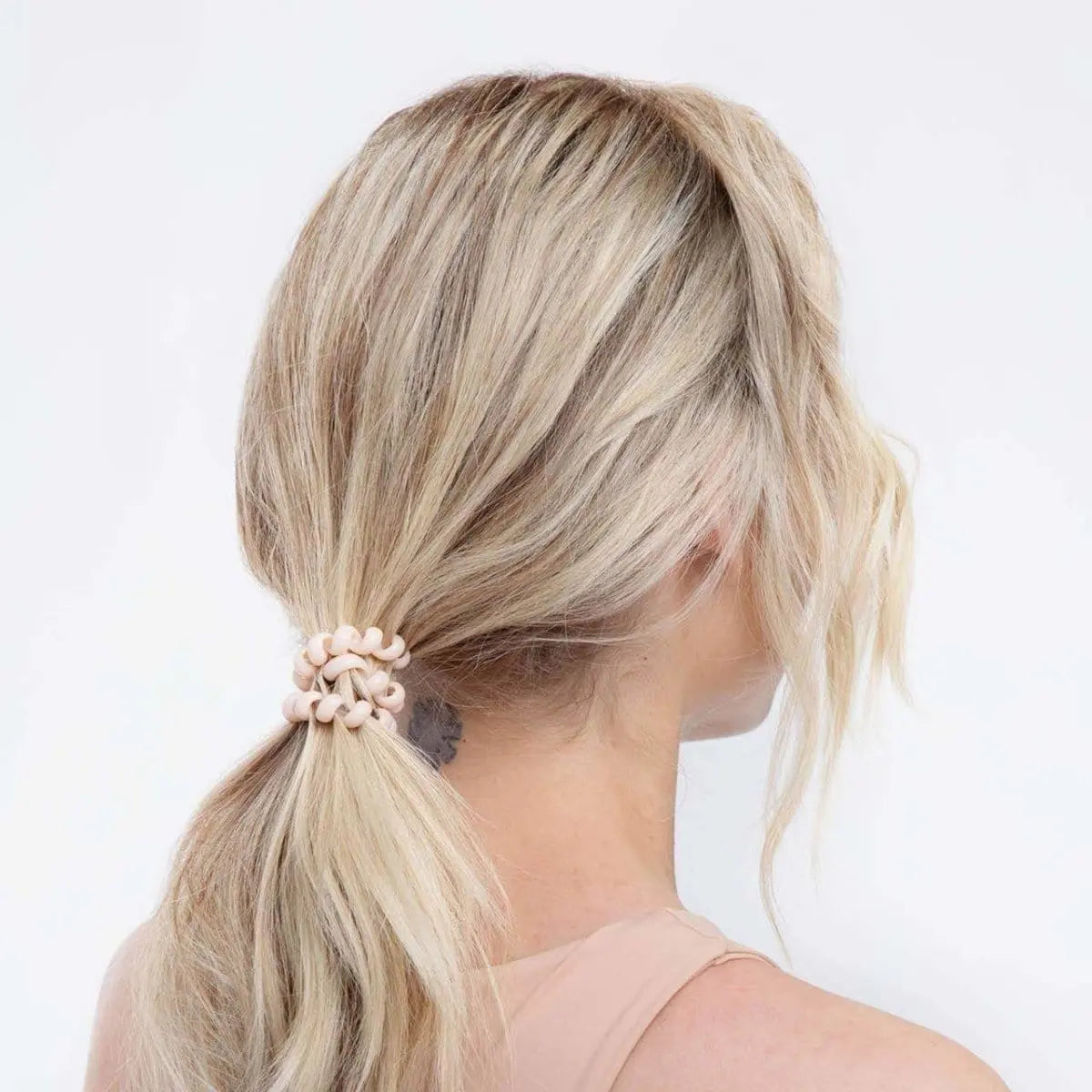 Spiral Hair Ties 4 Pc - Large Nude