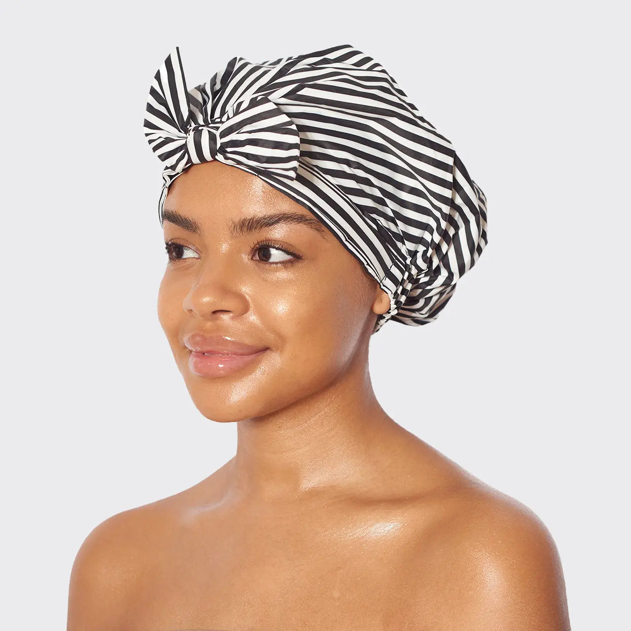Recycled Polyester Luxe Shower Cap - Stripe