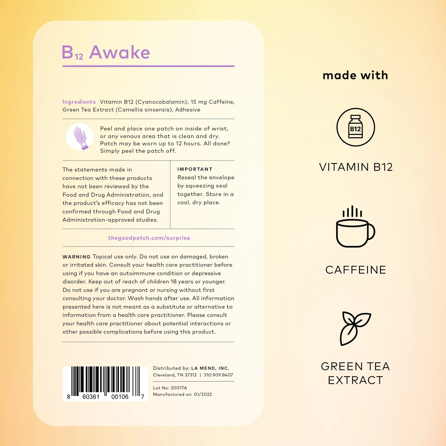 B12 Awake Patch
