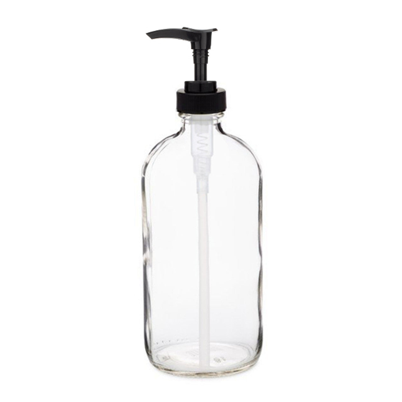 Glass 16 oz. Dispenser Bottle Black Pump