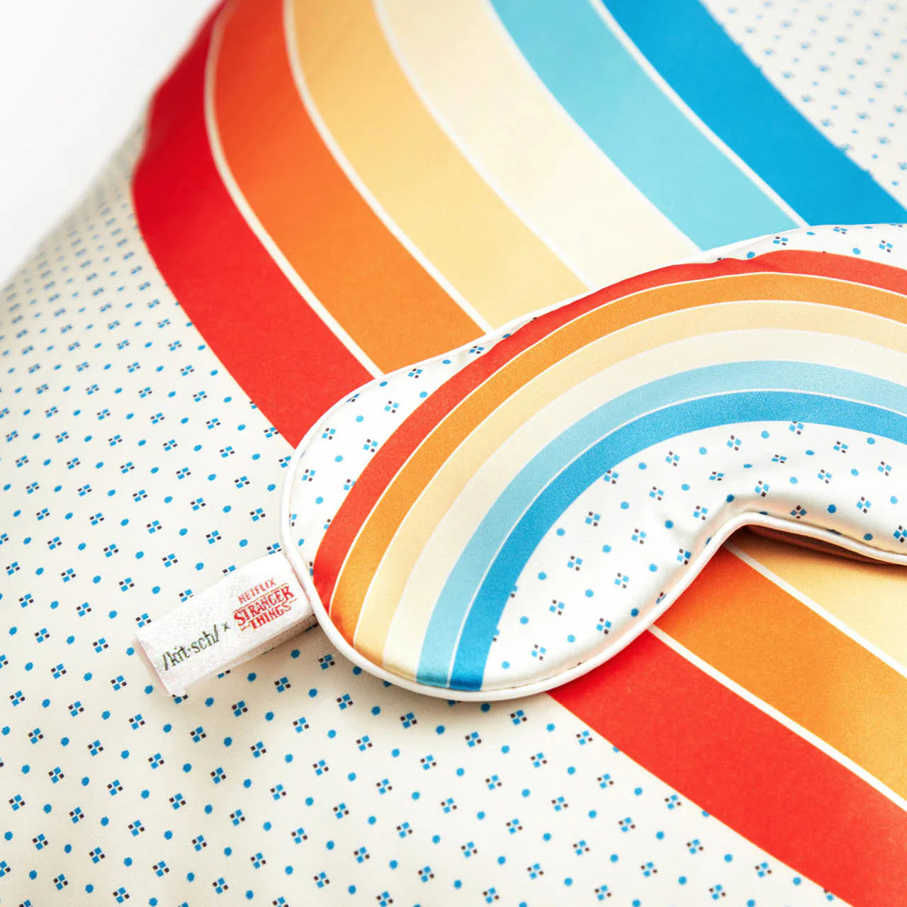 Rainbow Pillowcase + Eye Mask Set Kitsch x Stranger Things