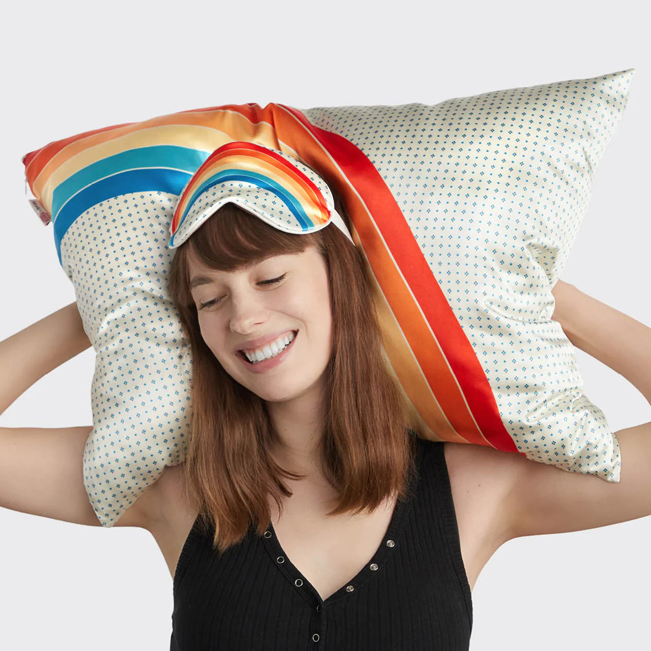 Rainbow Pillowcase + Eye Mask Set Kitsch x Stranger Things