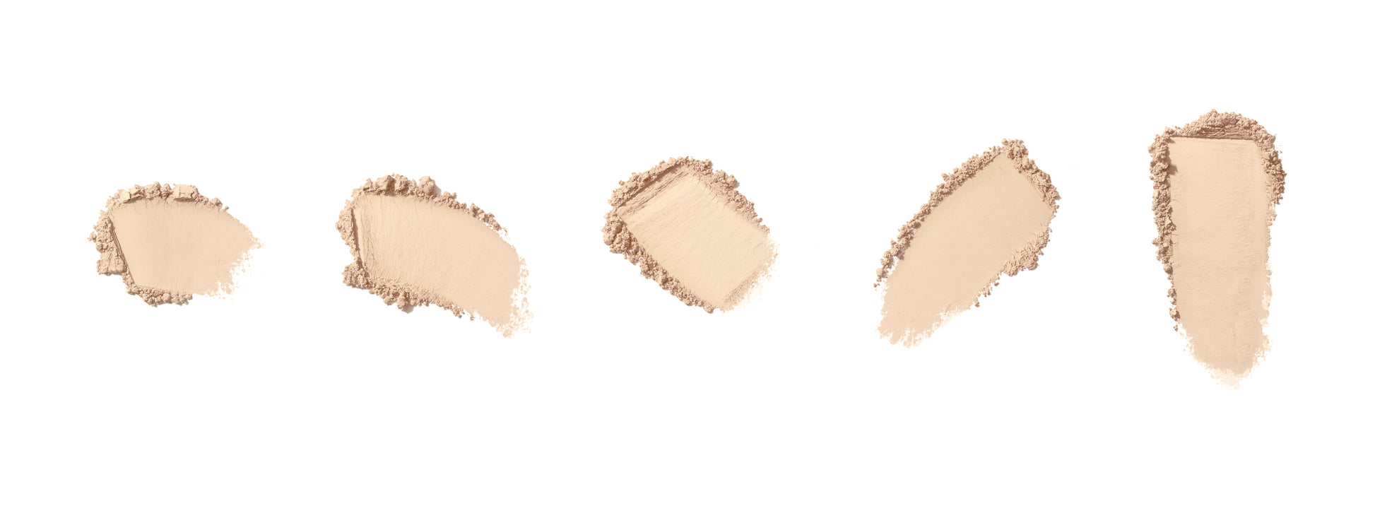 PurePressed® Base Mineral Foundation SPF 20/15 Refill swatches showcase a light-beige, powdery texture, highlighting its multifunctional use as foundation, concealer, and sunscreen.