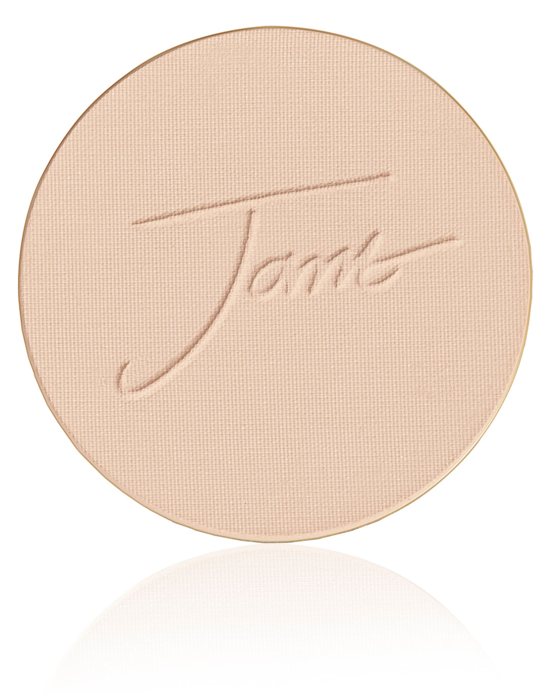 PurePressed® Base Mineral Foundation SPF 20/15 Refill; a light-beige, embossed powder for foundation, concealer, and SPF protection, fitting into larger palettes.