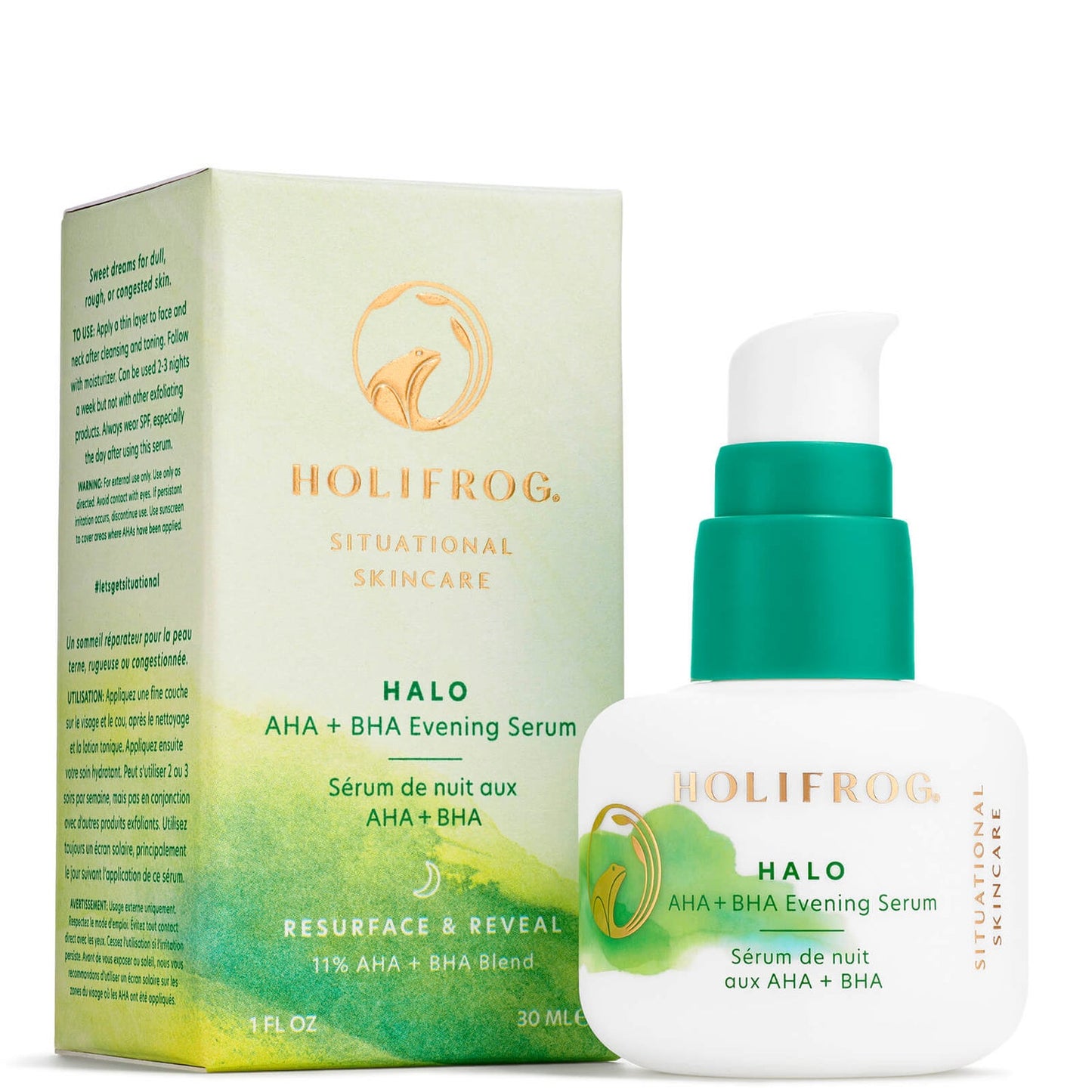 Halo AHA + BHA Evening Serum with 11% AHA + BHA Blend