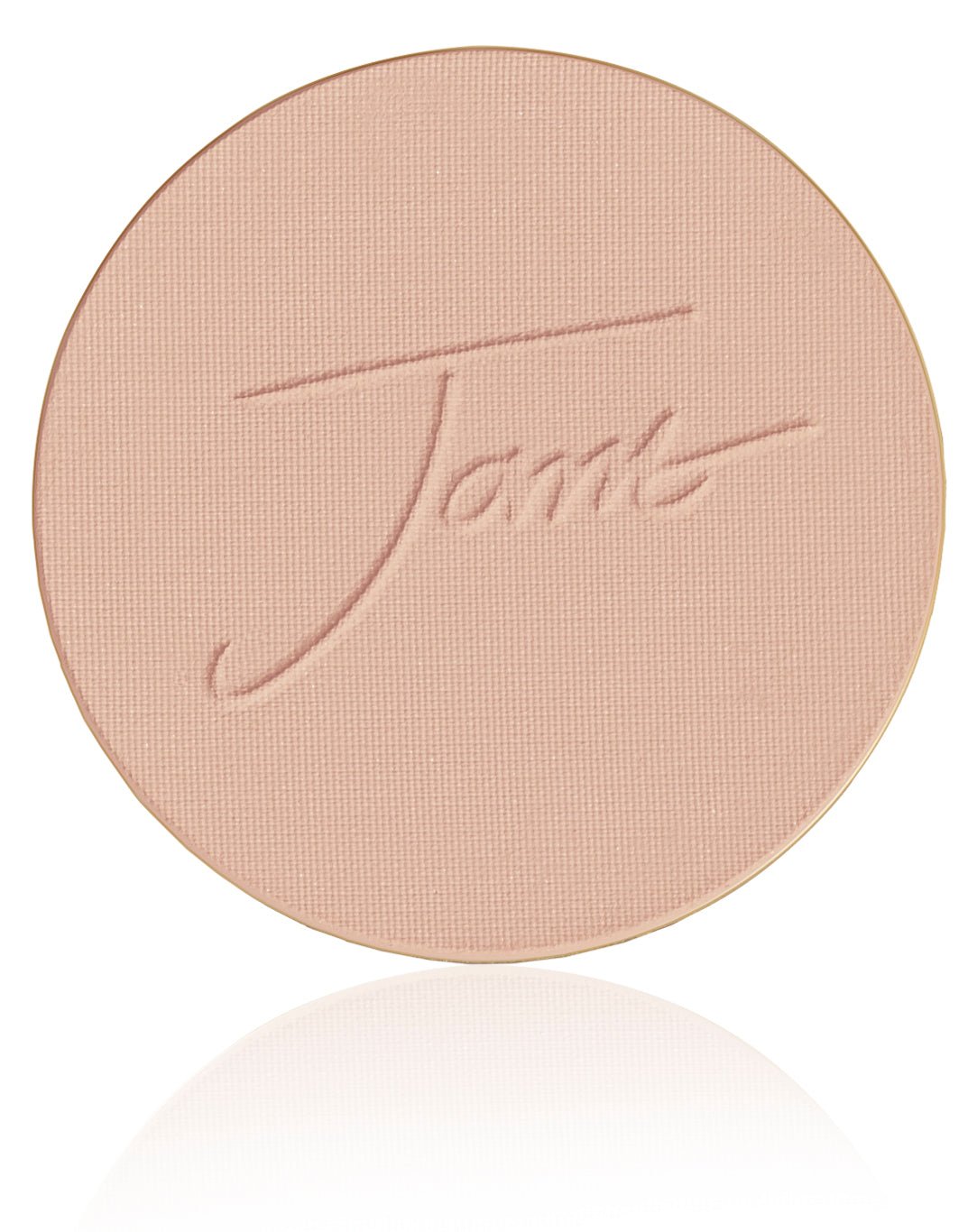 PurePressed® Base Mineral Foundation SPF 20/15 Refill, a light peach-beige Tarte face powder, embossed with Tarte, offering foundation, concealer, and SPF protection in one.