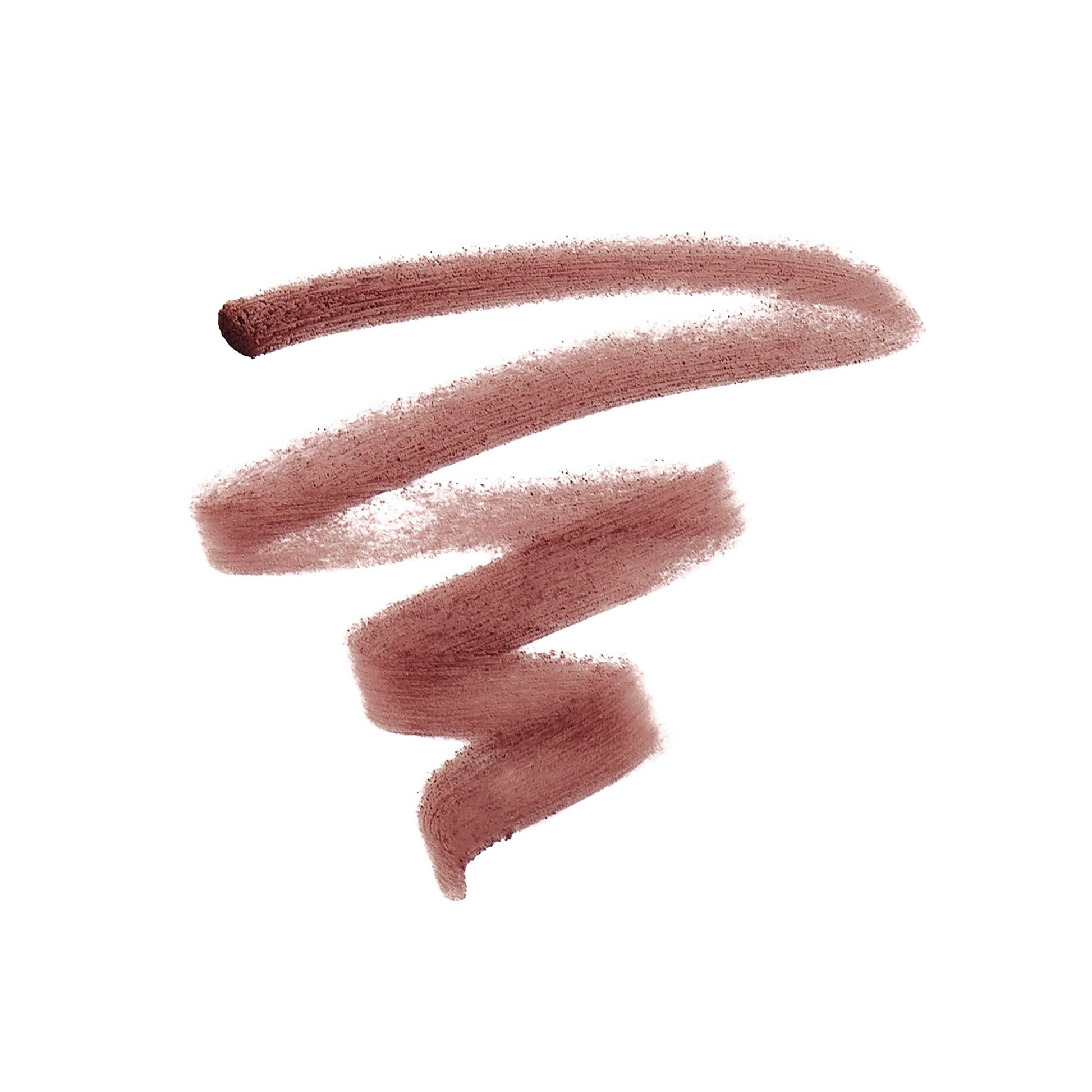 Warm brown lip pencil swatch, showcasing its creamy texture and smooth application, ideal for defining lips or as a natural color.