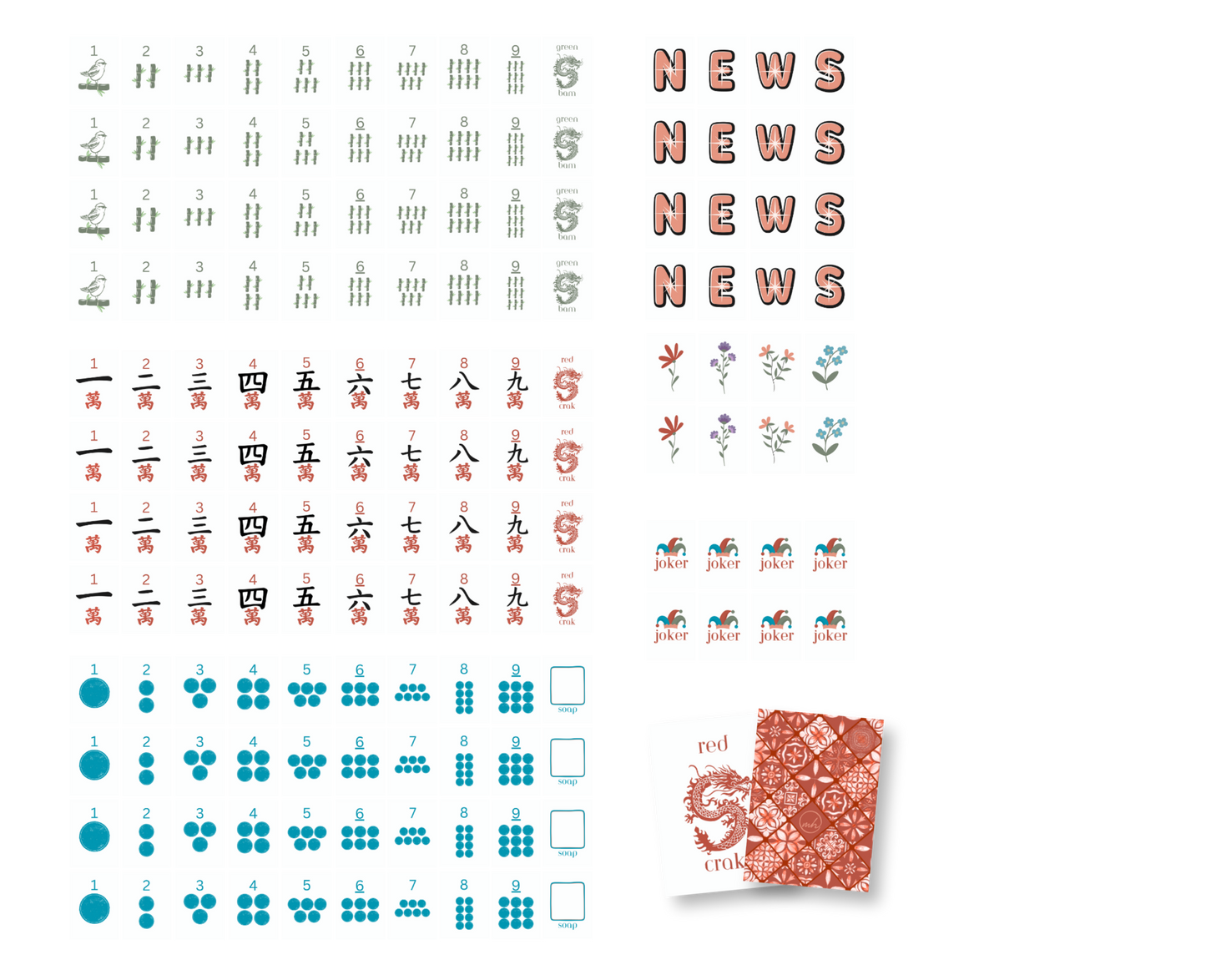 The Mahjong Learning Tile Cards