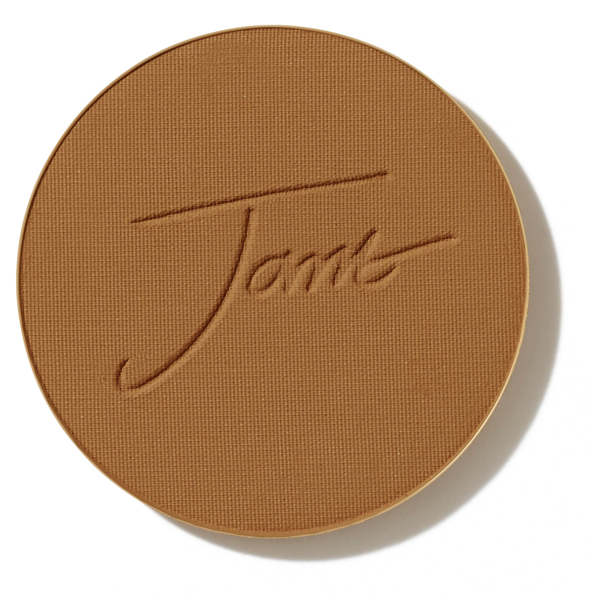 PurePressed® Base Mineral Foundation SPF 20/15 Refill by Jane Iredale, a pressed bronzer/contour with Tarte embossed, offering foundation, concealer, and SPF benefits.