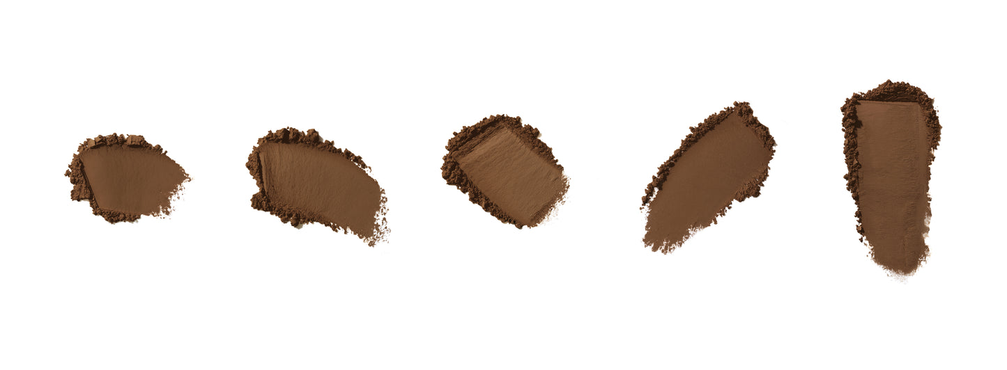 PurePressed® Base Mineral Foundation SPF 20/15 Refill swatches display its smooth, buildable coverage and natural finish, highlighting its multifunctional use as foundation, concealer, and sunscreen.