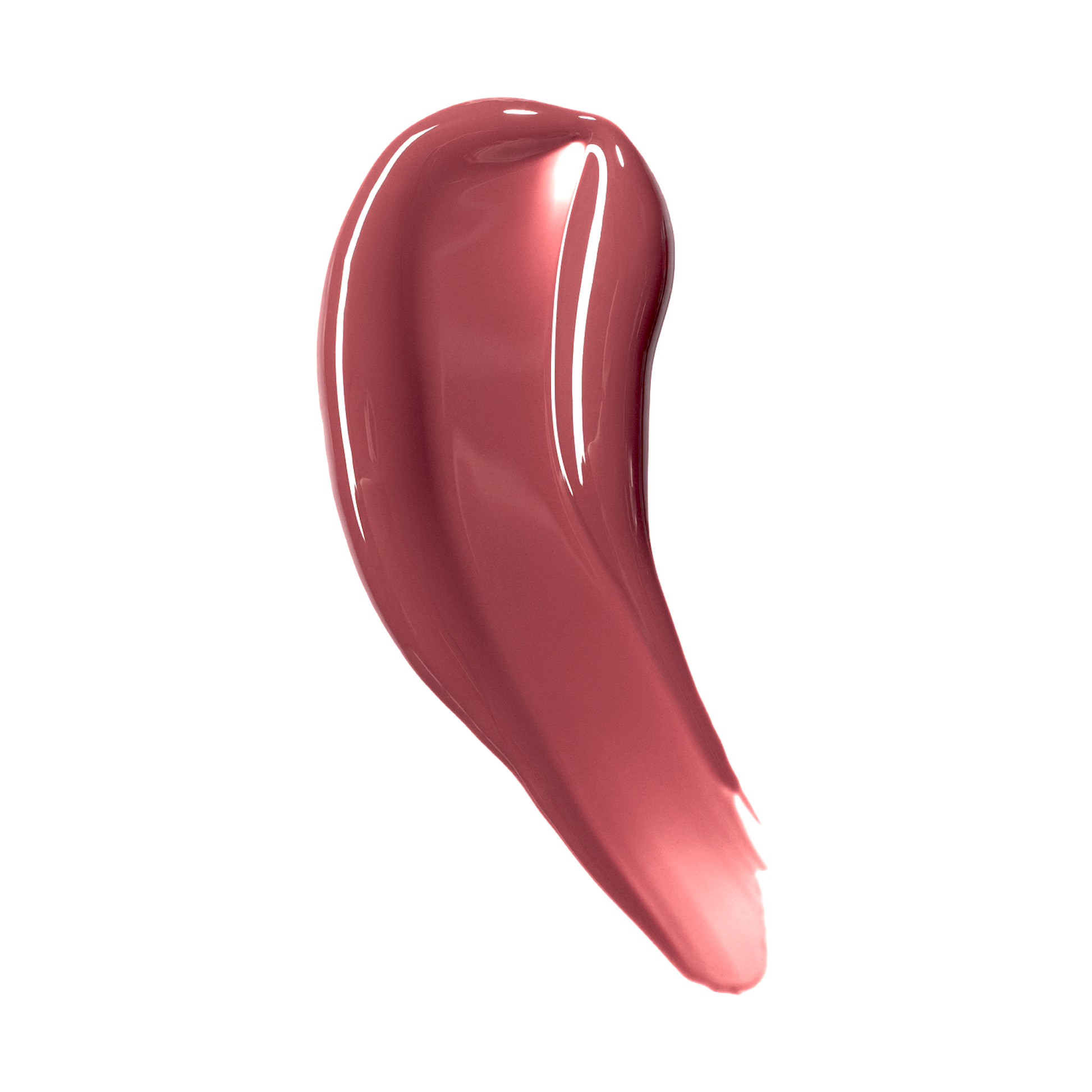 Glossy rose-pink smear of SPF 40 Nourishing Lip Serum, showcasing its creamy, hydrating formula with broad-spectrum protection and buildable color.