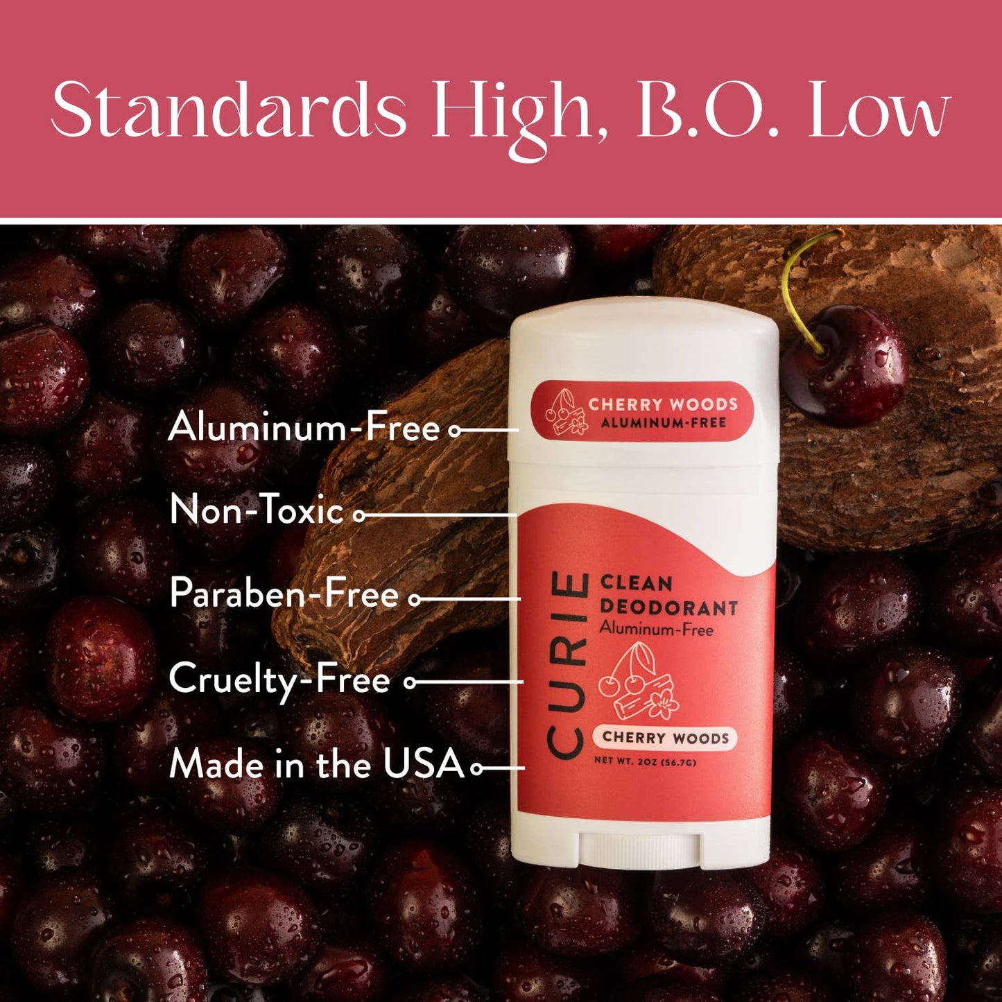 Aluminum Free Deodorant Stick Cherry Woods