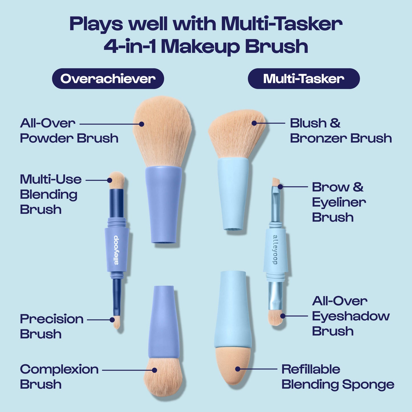 Overachiever - 4-in-1 Makeup Brushes