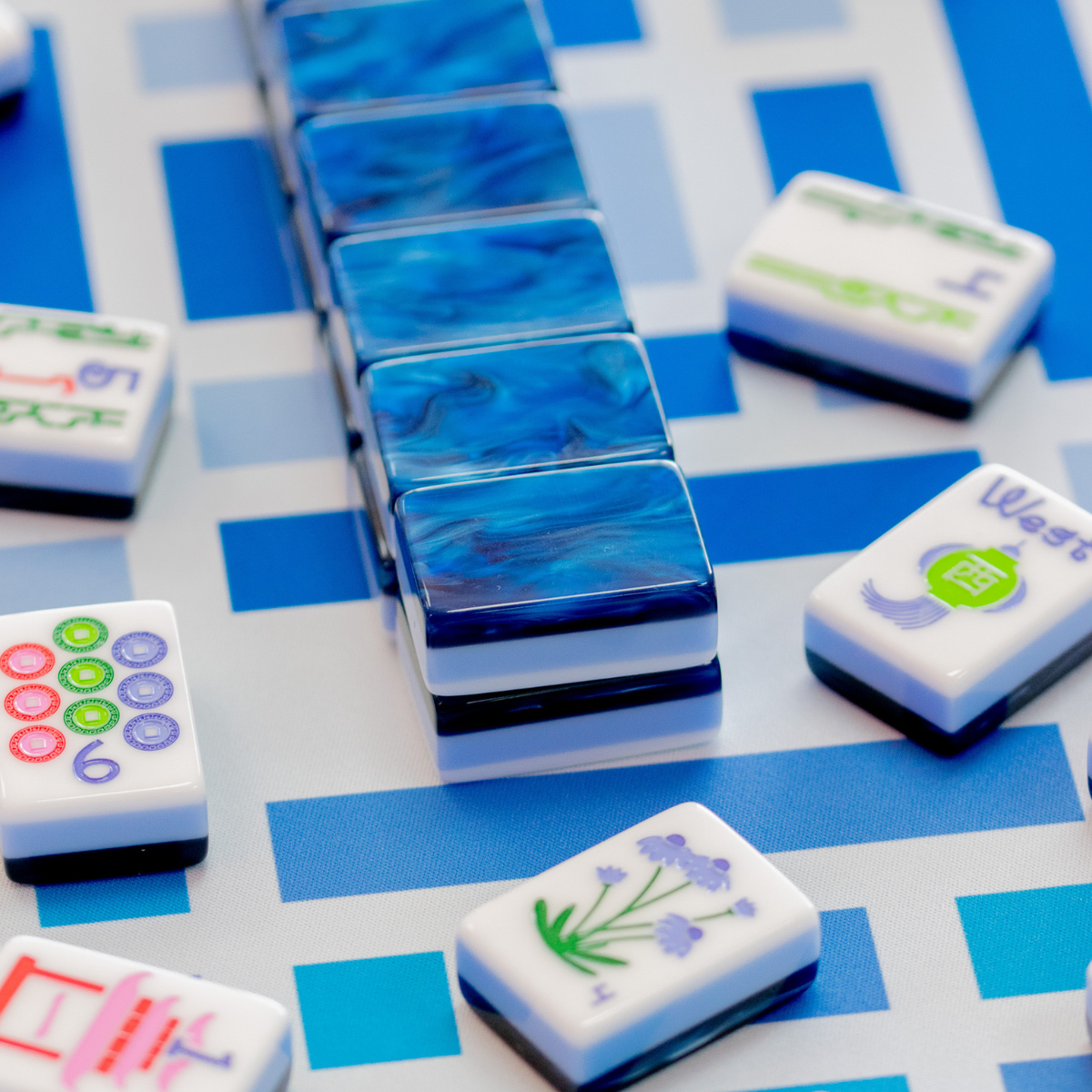The Jubilee Mahjong Tiles: Midnight Blue