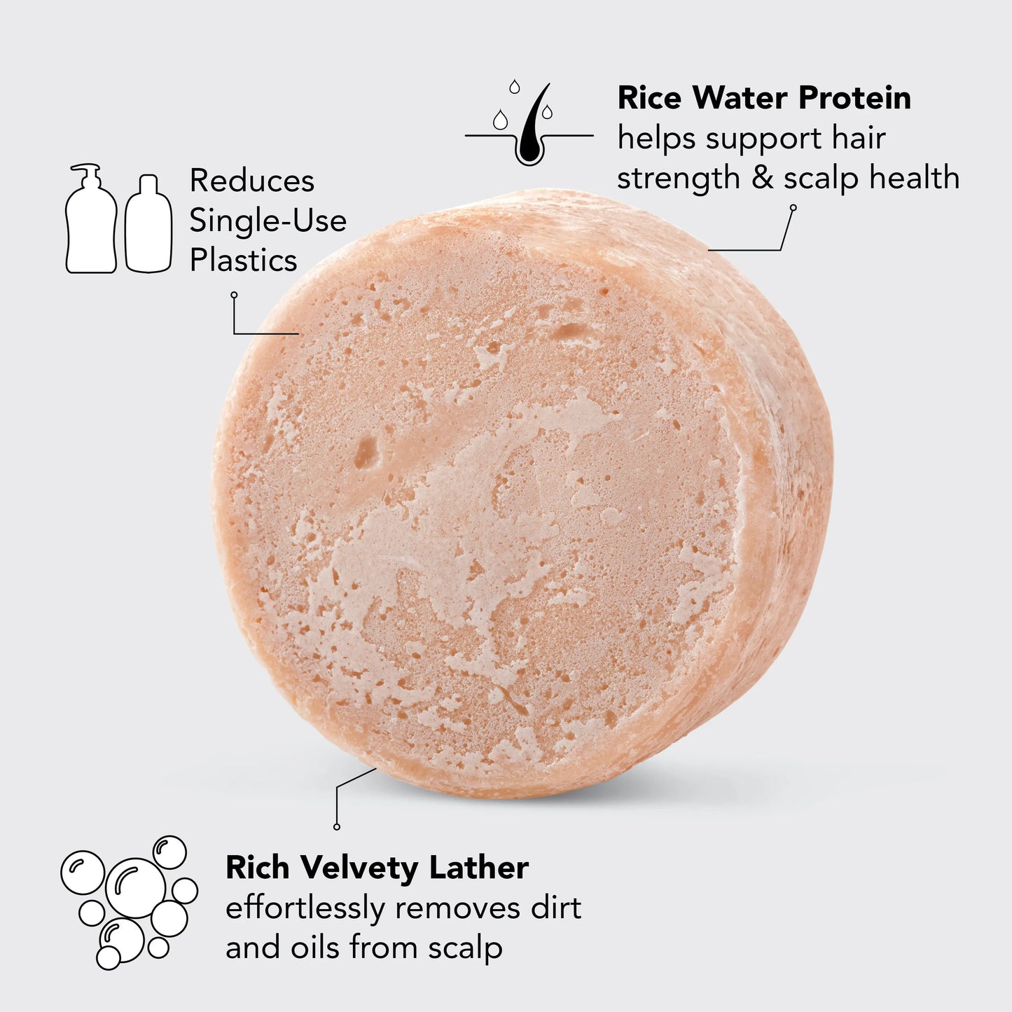 Strengthening Solid Shampoo with Rice Water Protein
