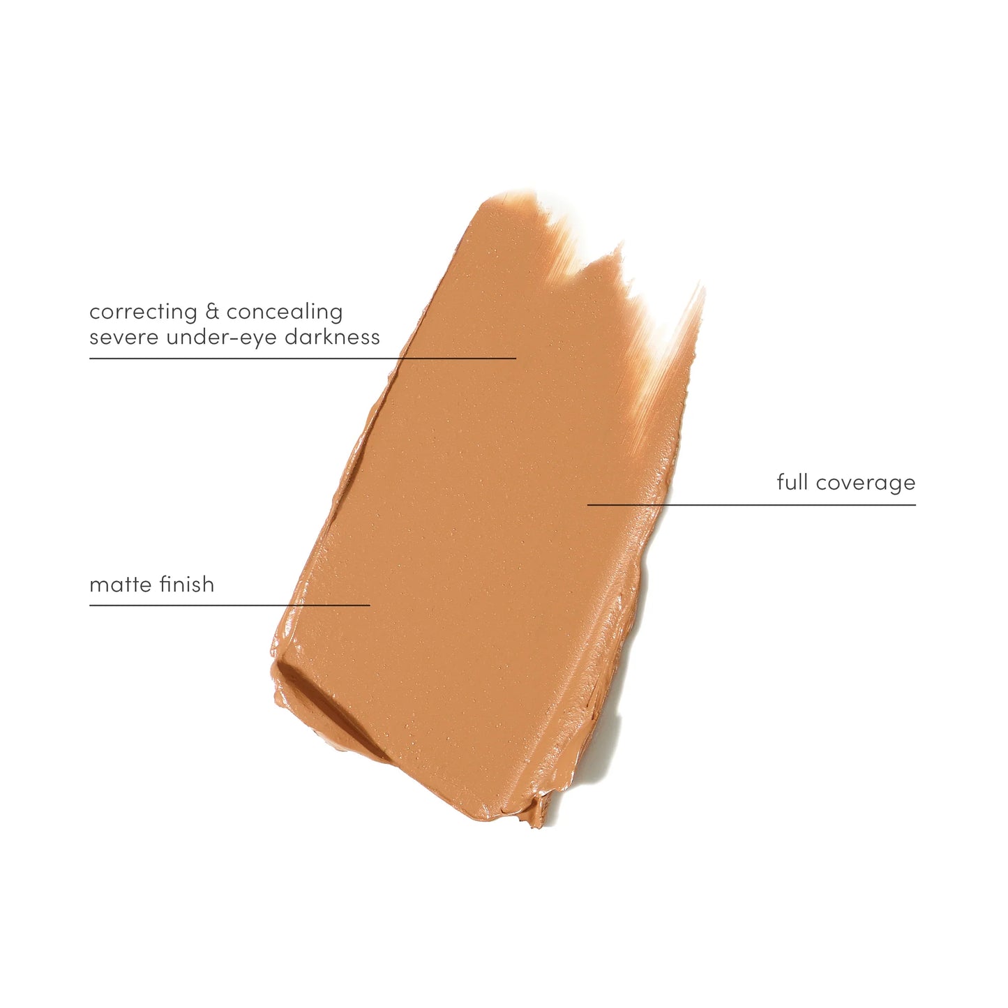 Enlighten Plus Under-eye Concealer swatch, showcasing its matte finish and full coverage, ideal for correcting severe under-eye darkness with hydrating and anti-aging benefits.