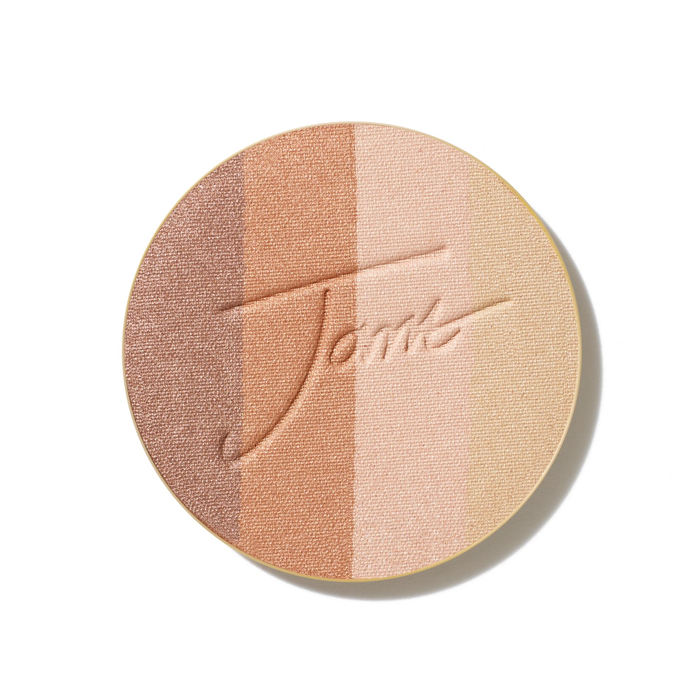 PureBronze™ Shimmer Bronzer Palette Refill features four shimmery stripes from rose-gold to champagne, ideal for a versatile, radiant glow.