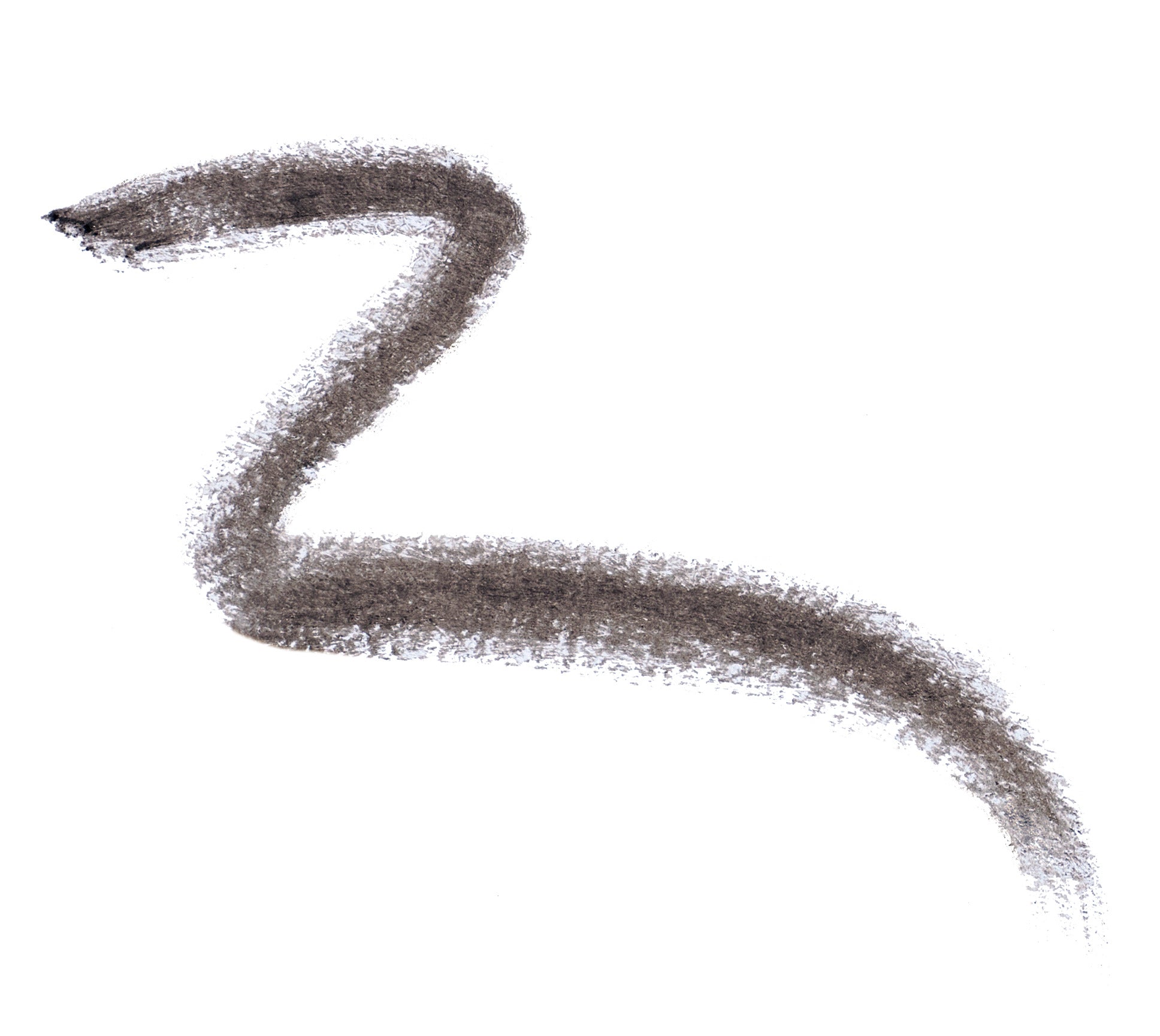 Abstract charcoal stroke symbolizing PureBrow® Brow Powder's smooth, blendable formula for natural, defined brows. Perfect for precision or soft looks.