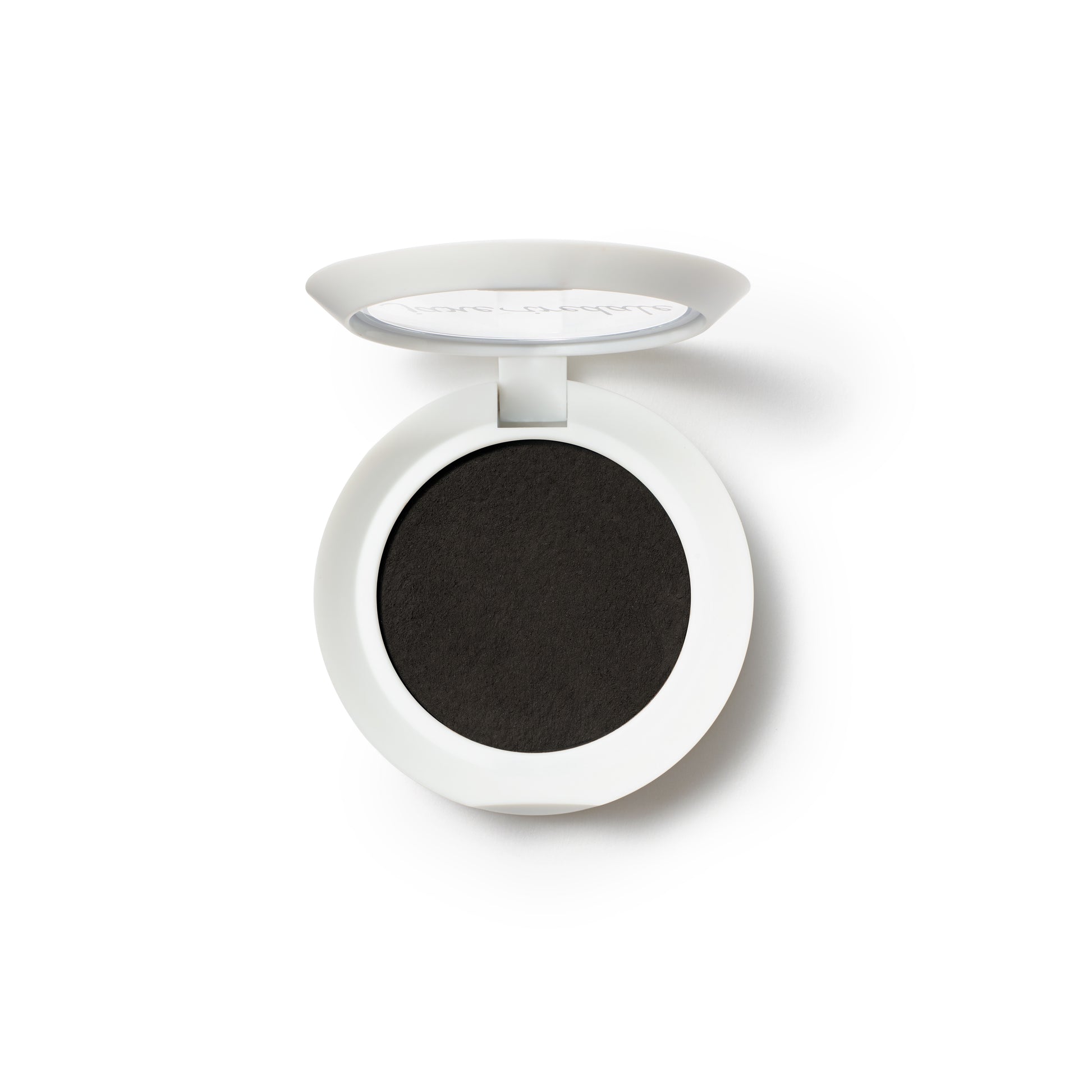 PureBrow® Brow Powder in compact, open to reveal matte black pressed powder, ideal for natural or defined brows with blendable, long-wearing formula.