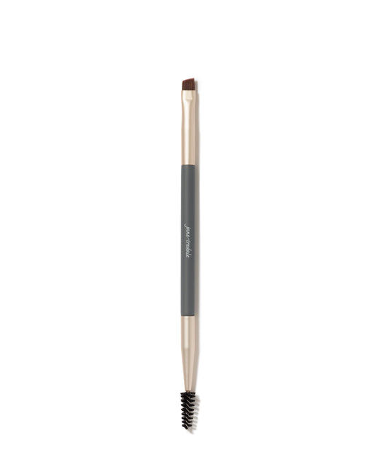 Eye/Brow Brush featuring an angled head for precise application and a spoolie for blending, crafted with soft fibers for even, professional results.