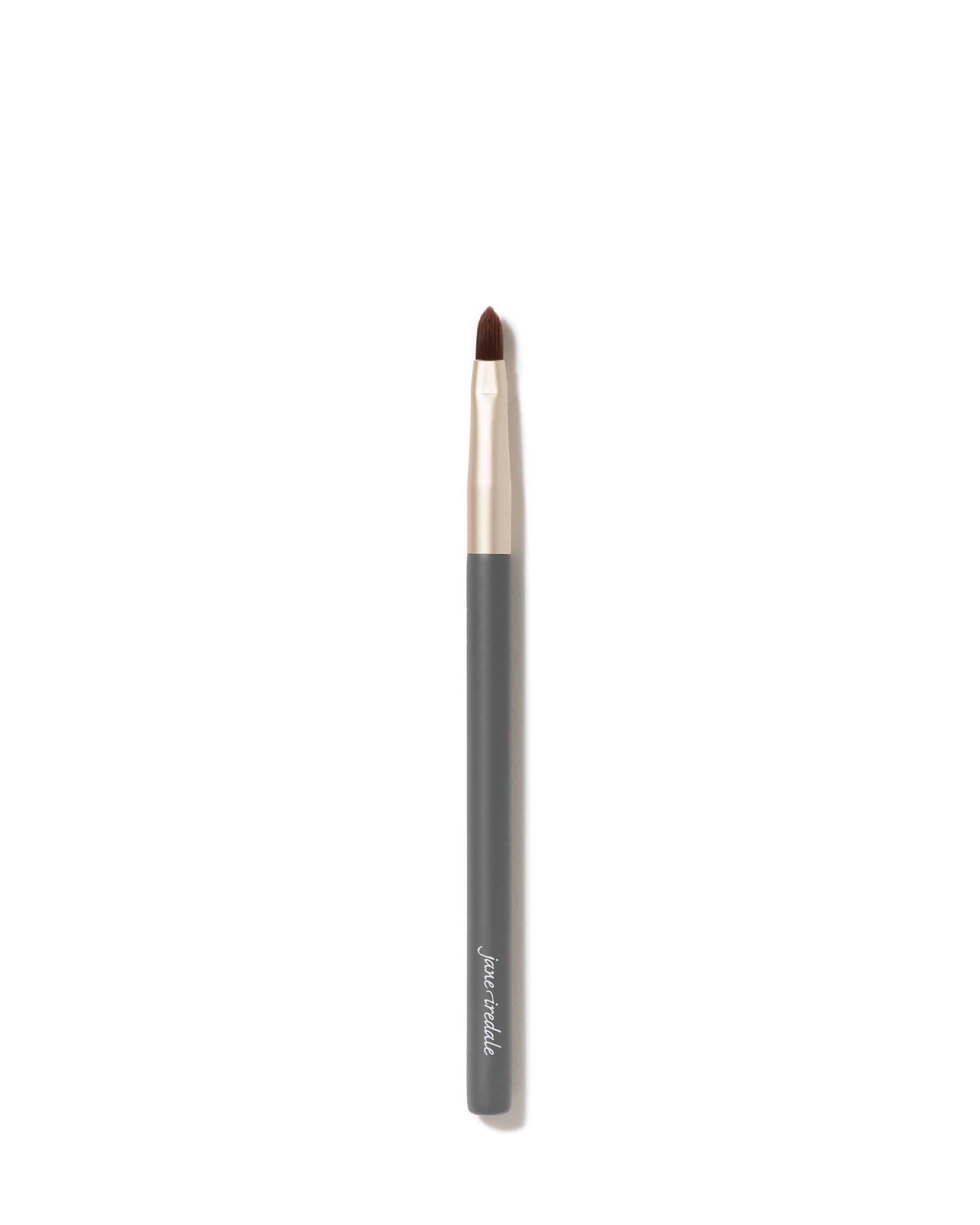 Lip Brush with angled bristle head and gray handle, ideal for precise lip color application, crafted by jane iredale for even, professional results.