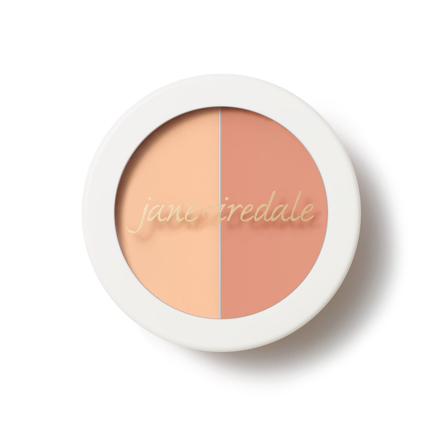 Circle\Delete® Concealer by Jane Iredale, a travel-friendly compact with two pressed powders for brightening under-eyes and covering blemishes, enriched with Aloe Vera.