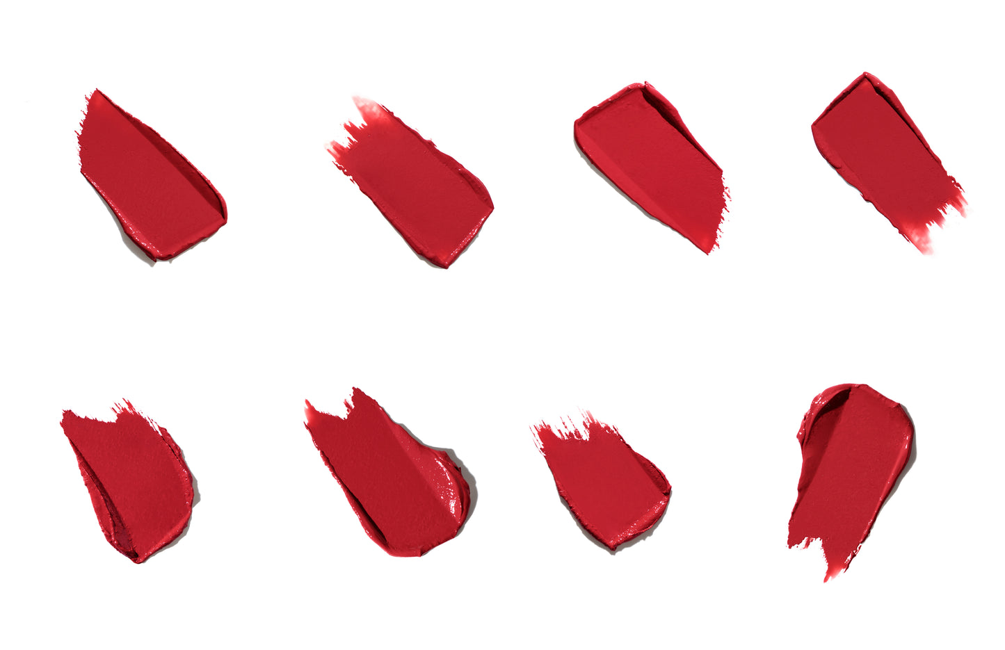 ColorLuxe Hydrating Cream Lipstick swatches show creamy, rich textures, highlighting the vibrant, long-lasting color and moisturizing finish of the luxurious formula.