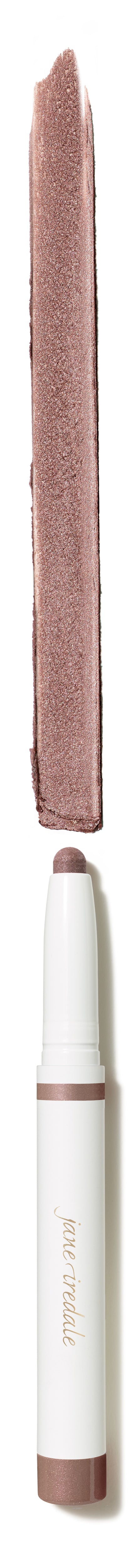 ColorLuxe Eye Shadow Stick with metallic rose-bronze swatch, offering creamy, blendable, long-wearing color for easy, no-brush application.