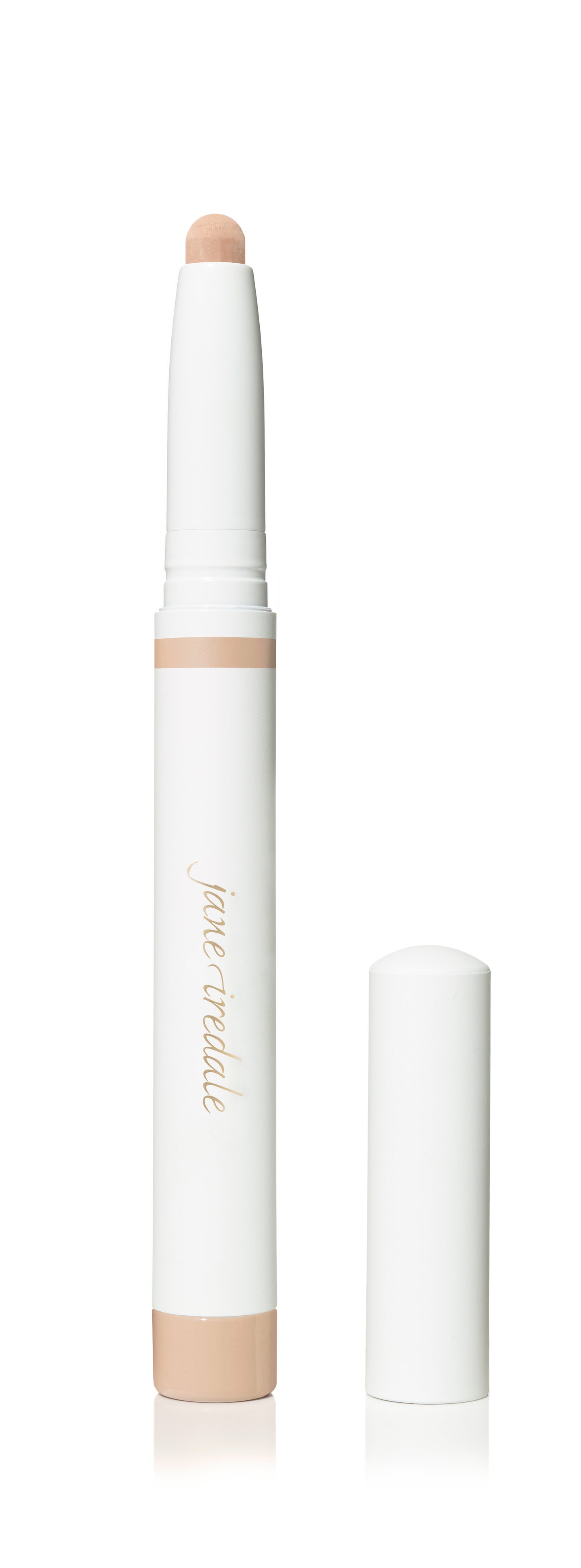 Jane Iredale ColorLuxe Eye Shadow Stick in a slim white tube with a sponge tip, designed for easy, brush-free application and seamless blending.