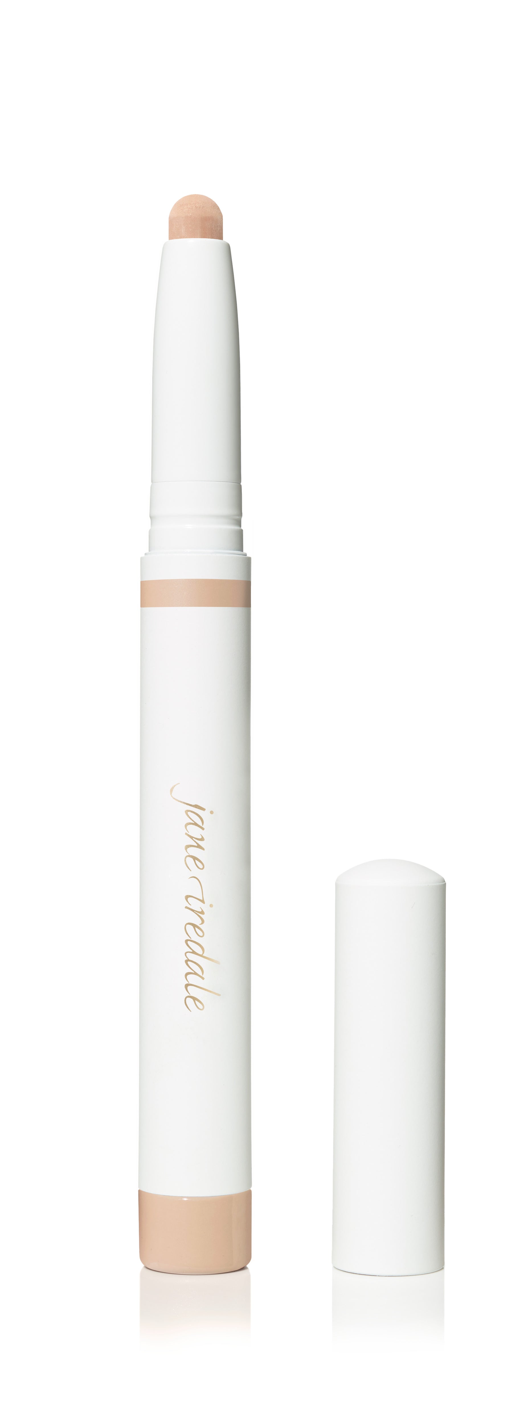 Jane Iredale ColorLuxe Eye Shadow Stick in a slim white tube with a sponge tip, designed for easy, brush-free application and seamless blending.