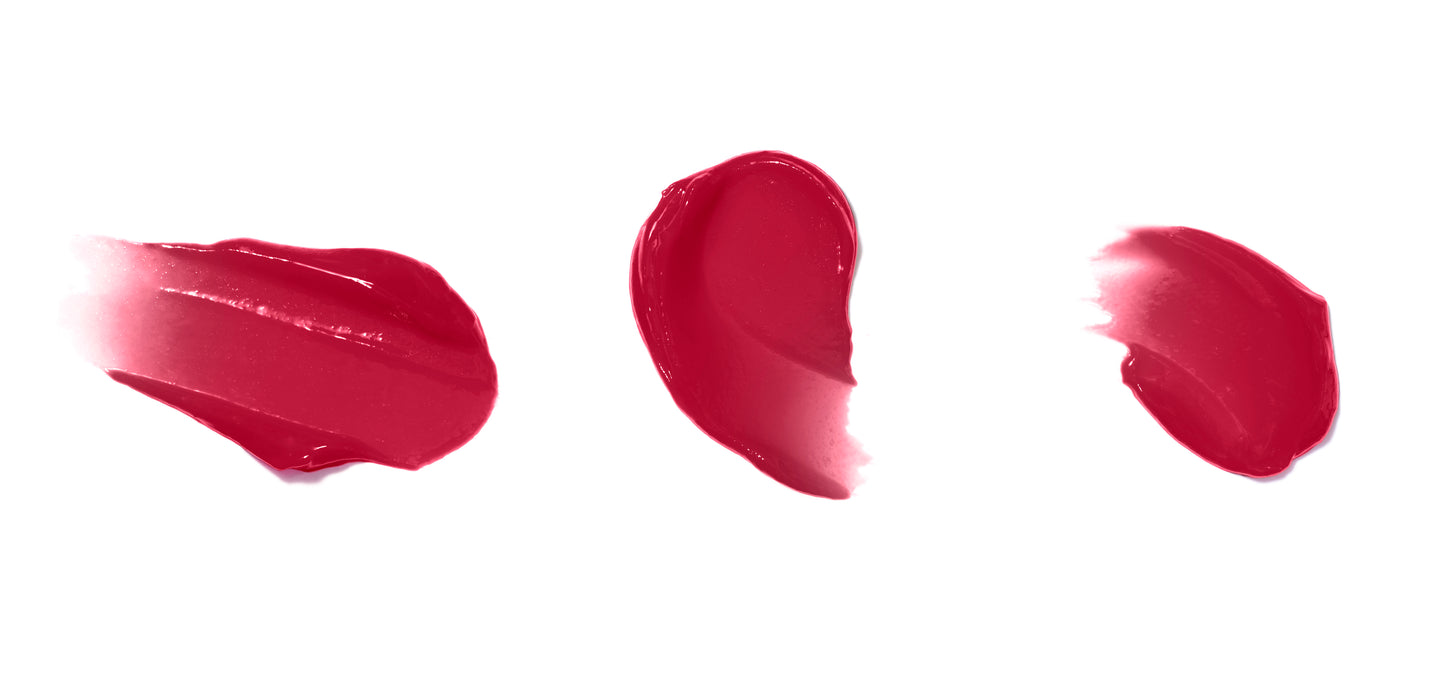 HydroPure™ Hyaluronic Acid Lip Gloss swatches show glossy texture, highlighting its hydrating, plumping formula with high shine.