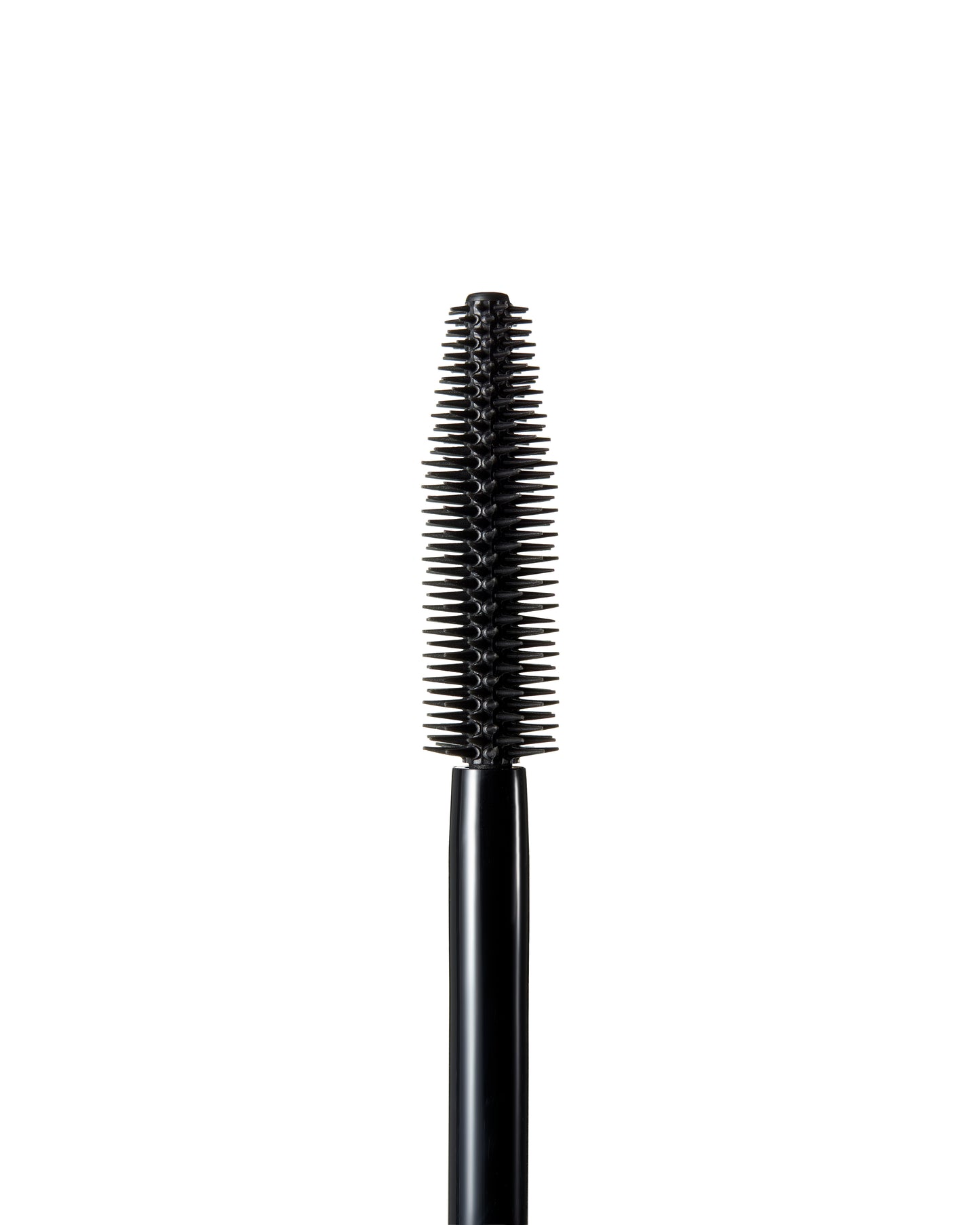 Lash Fixation Length & Definition Tubing Mascara wand close-up, showcasing its defining brush designed for smudge-proof, lengthened lashes using innovative tubing technology.