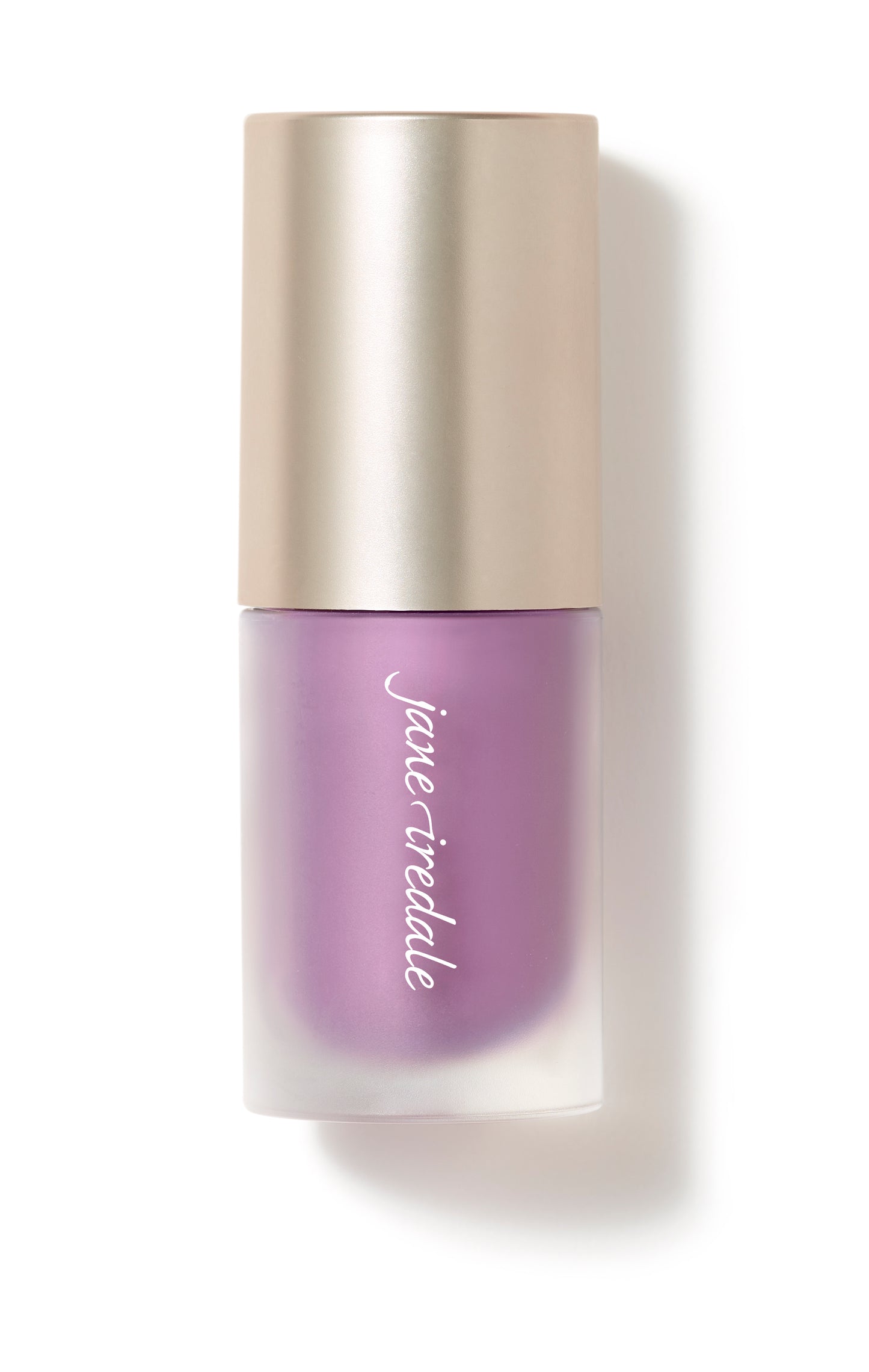 ColorLuxe Liquid Blush by jane iredale in a frosted glass bottle with satin-gold cap, offering a buildable, long-lasting natural flush for cheeks.