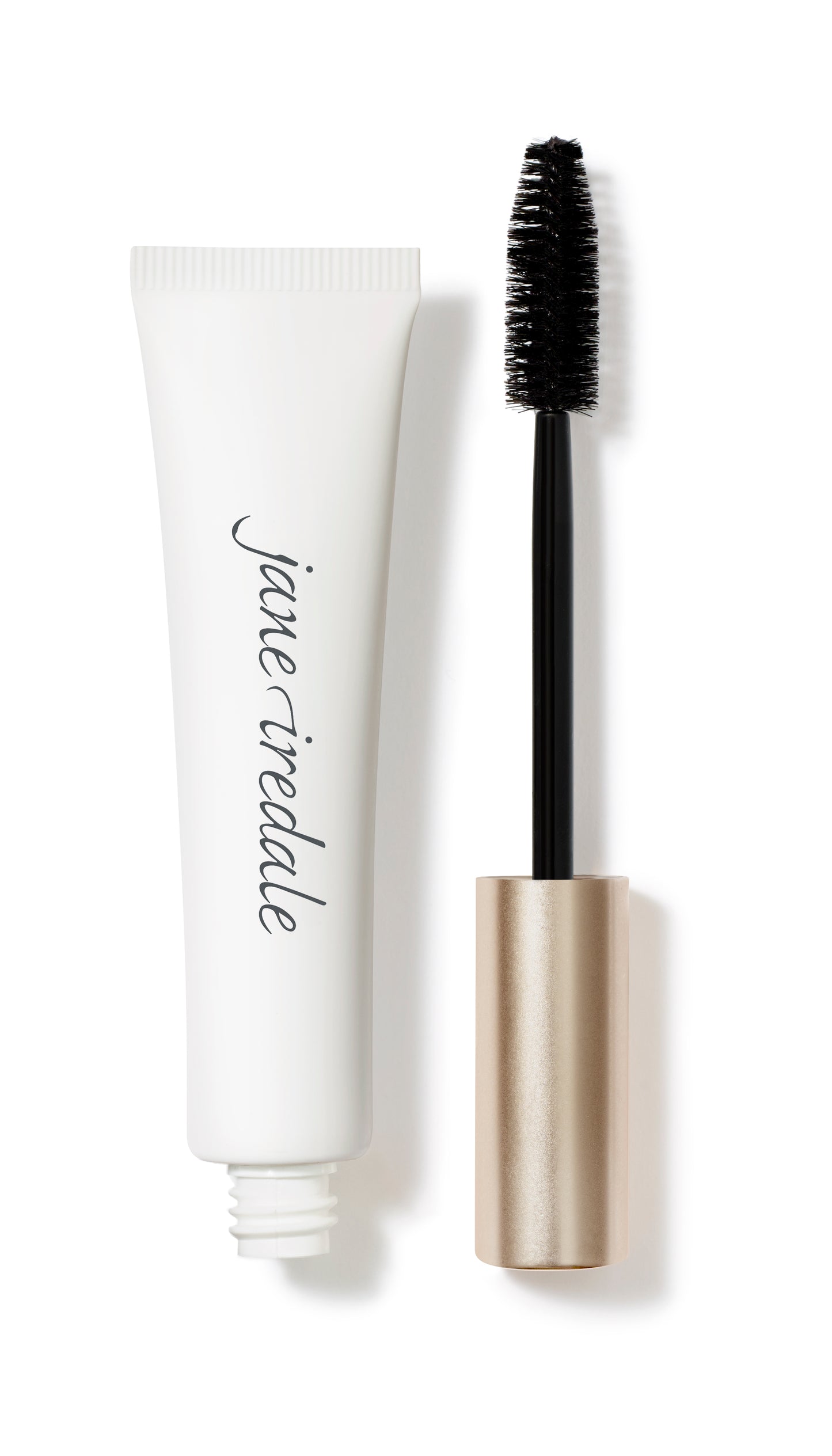 Jane Iredale Longest Lash Thickening and Lengthening Mascara tube with brush applicator, showcasing dramatic, lash-enhancing properties with conditioning benefits.