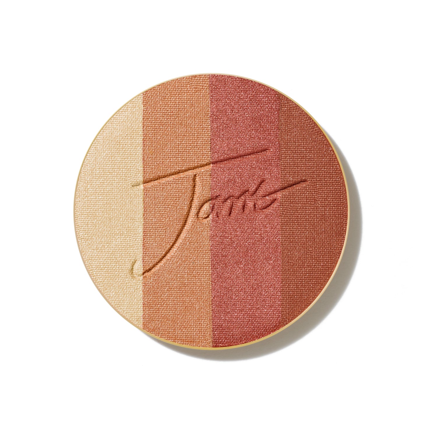 PureBronze™ Shimmer Bronzer Palette Refill with vertical bands of shimmering shades for versatile use as bronzer, highlighter, blush, or eyeshadow.
