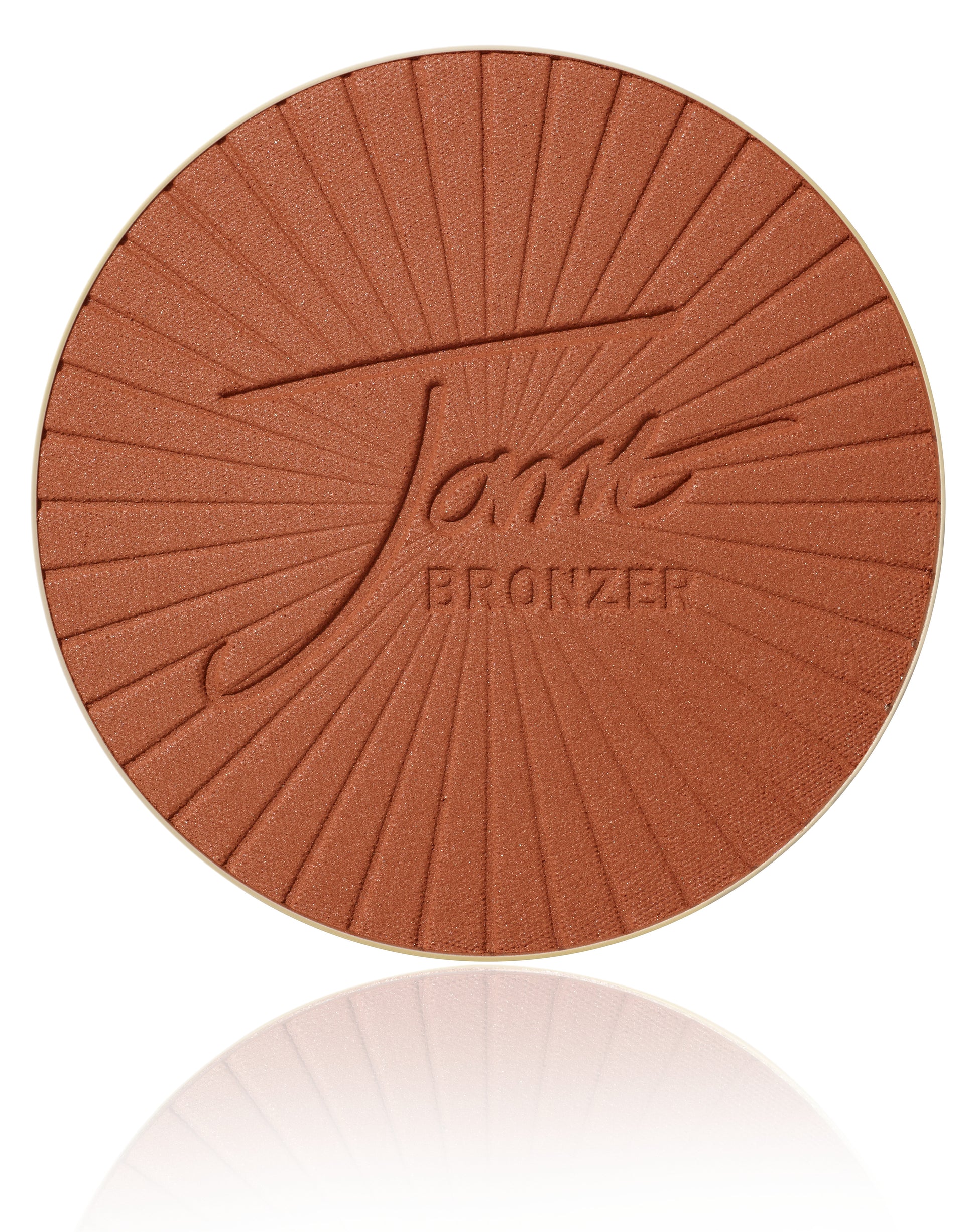 PureBronze™ Matte Bronzer Powder Refill by Tarte, featuring a sunburst-embossed pan, ideal for natural bronzing and contouring with a weightless matte finish.