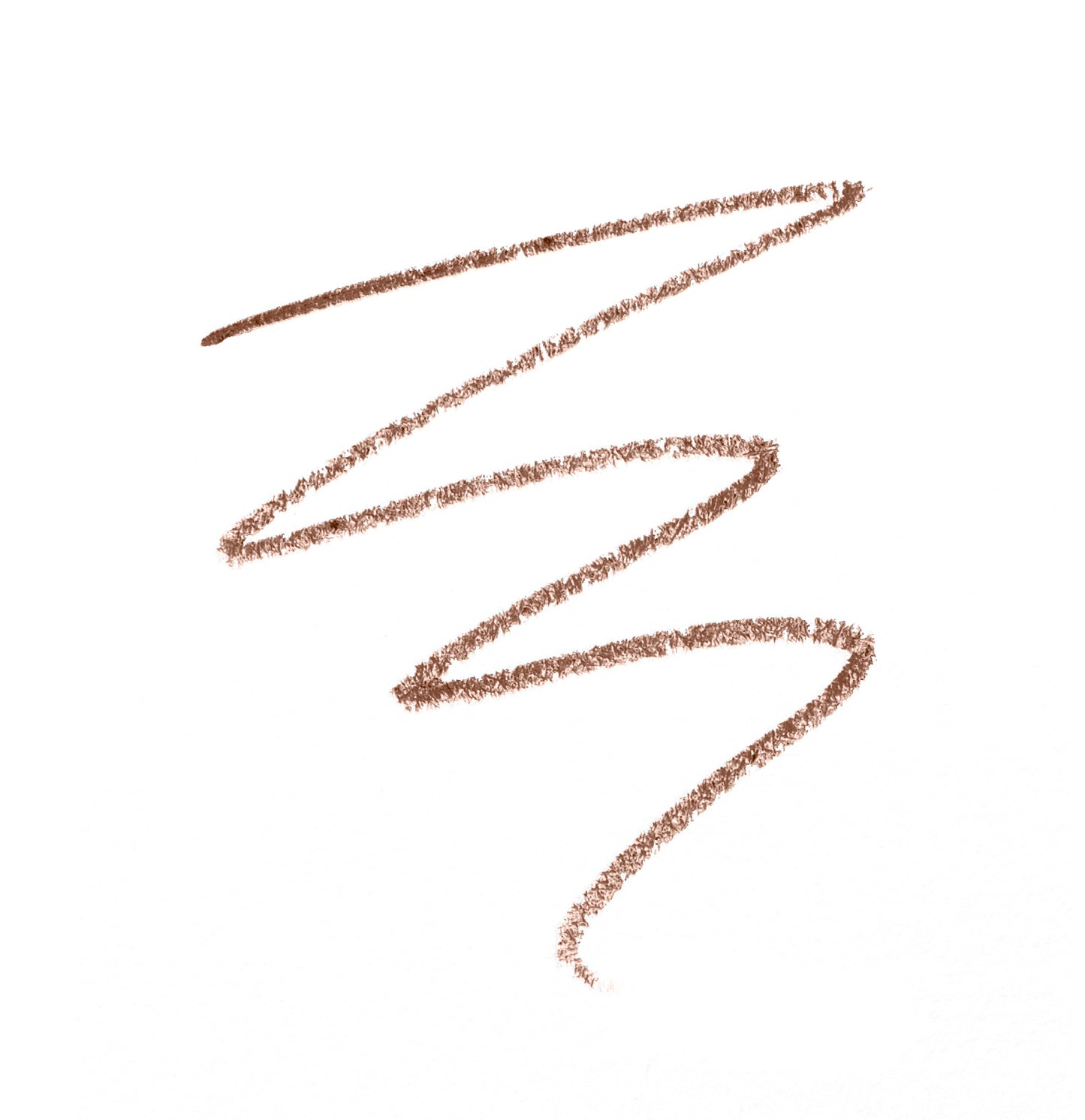 PureBrow® Precision Pencil depicted as a textured brown squiggle on white, illustrating its ability to create hair-like strokes for fuller, natural-looking brows.
