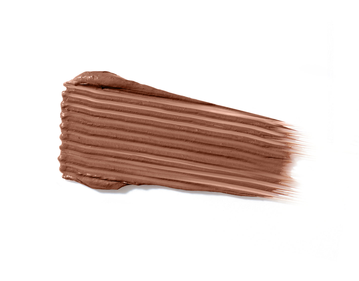 Creamy brown swipe of PureBrow® Brow Gel, illustrating its smooth application and natural finish, ideal for defining and setting brows with a polished look.